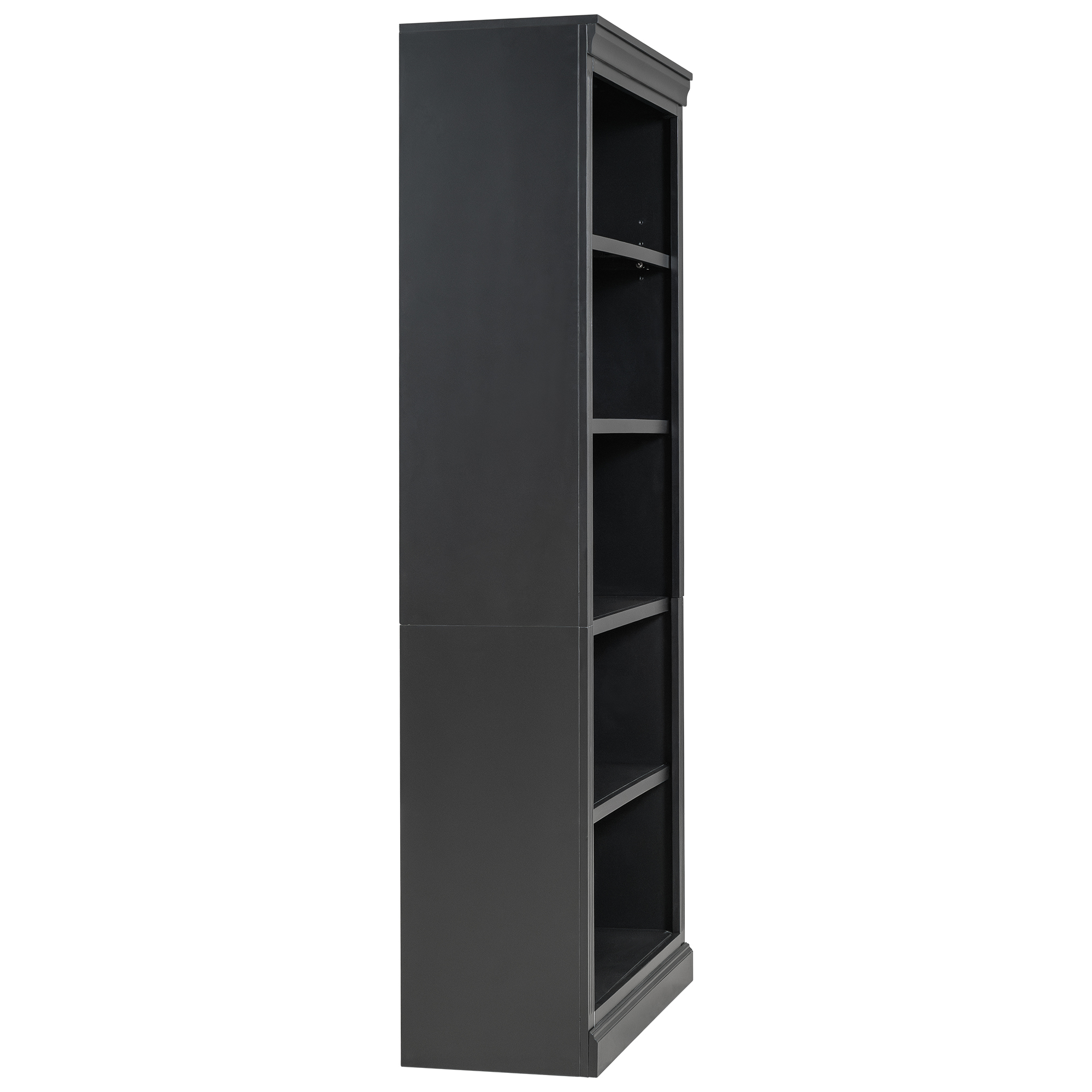 Wood Bookcase with Light Strip, 5-Tier and Adjustable