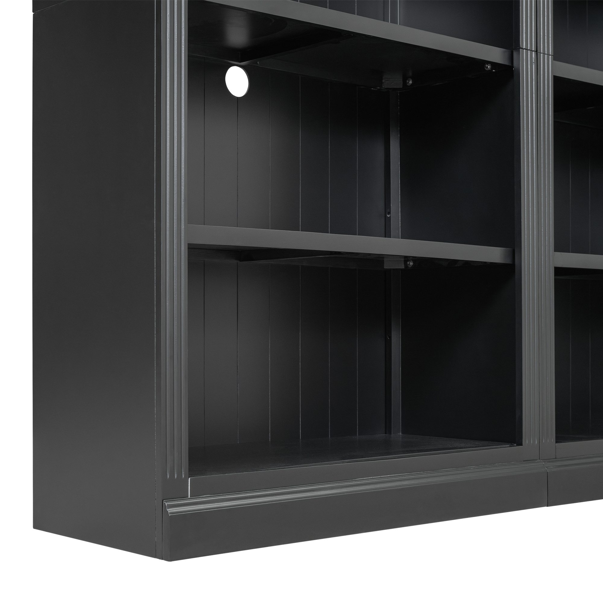 Wood Bookcase with Light Strip, 5-Tier and Adjustable