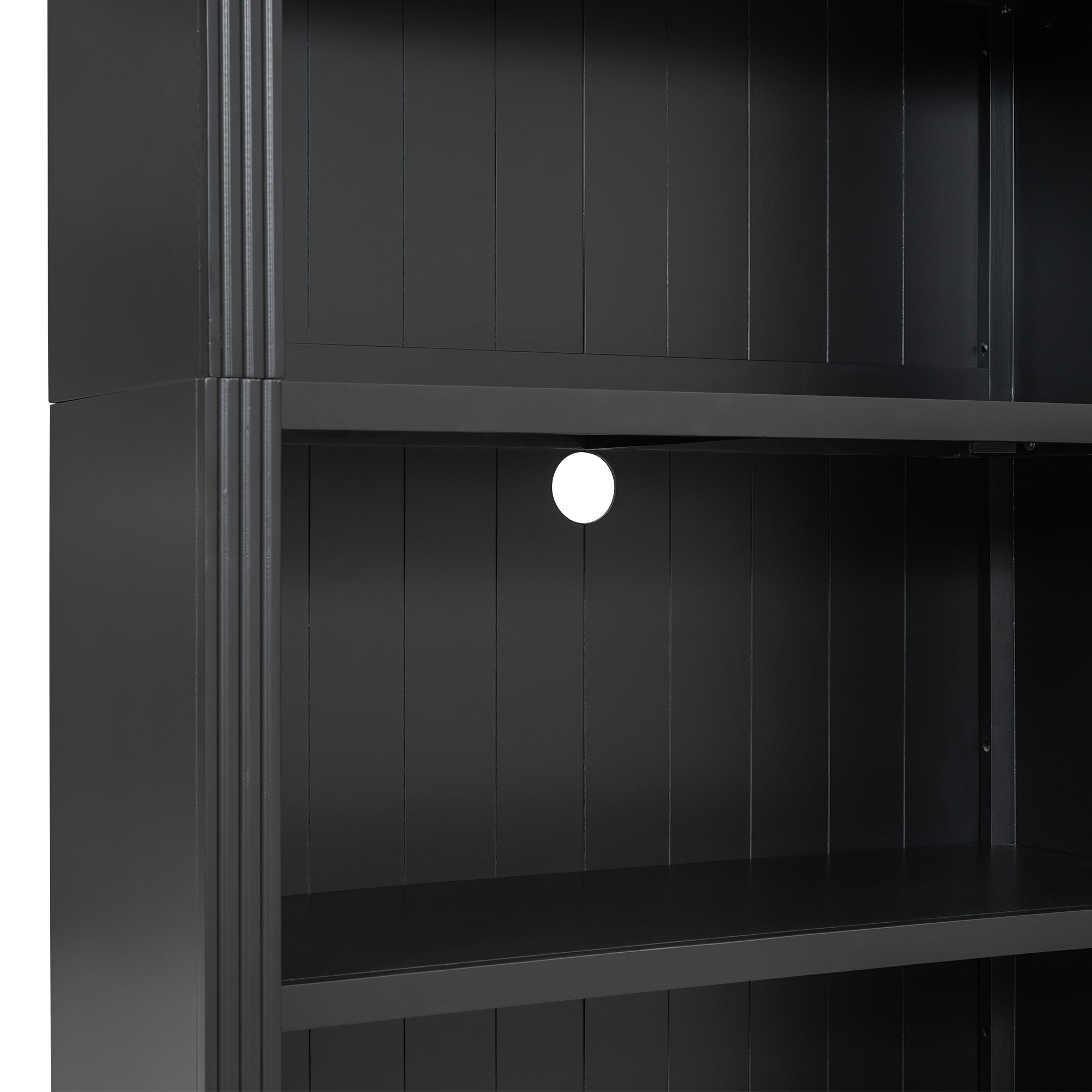 Wood Bookcase with Light Strip, 5-Tier and Adjustable
