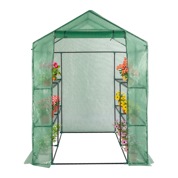 Black Iron Greenhouse with Grid Flower Stand