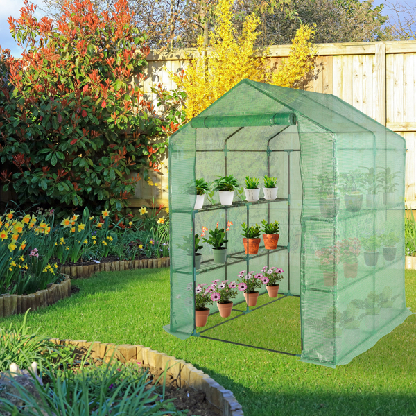 Black Iron Greenhouse with Grid Flower Stand