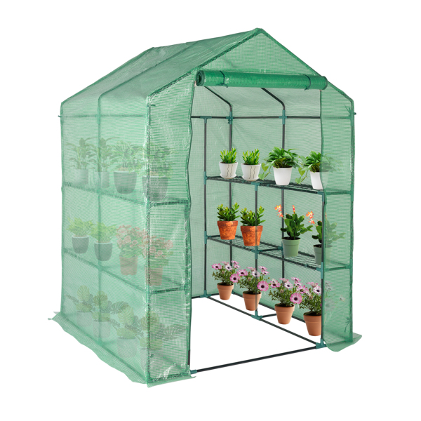 Black Iron Greenhouse with Grid Flower Stand