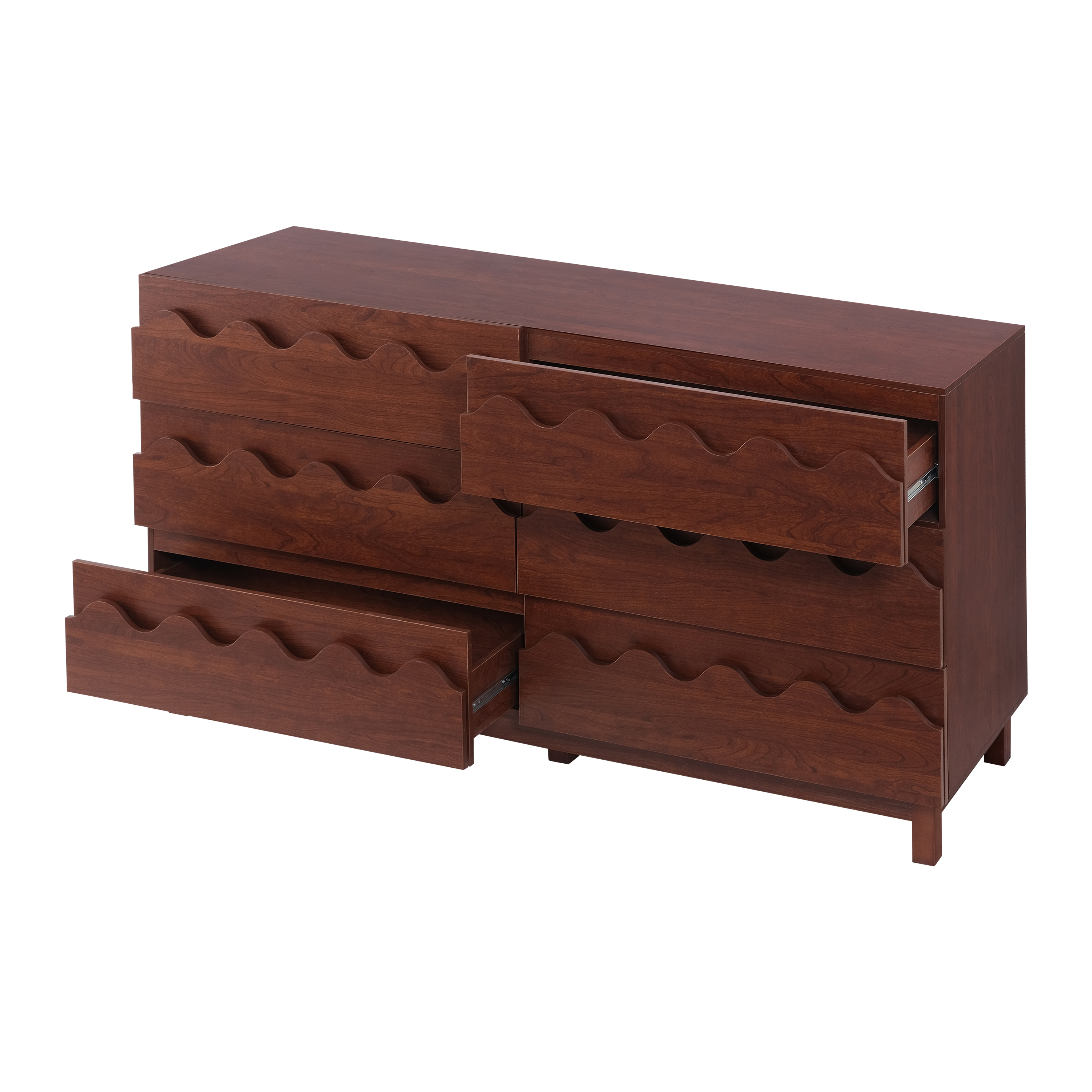 60 Length 6 Drawer Dresser With Wave Front