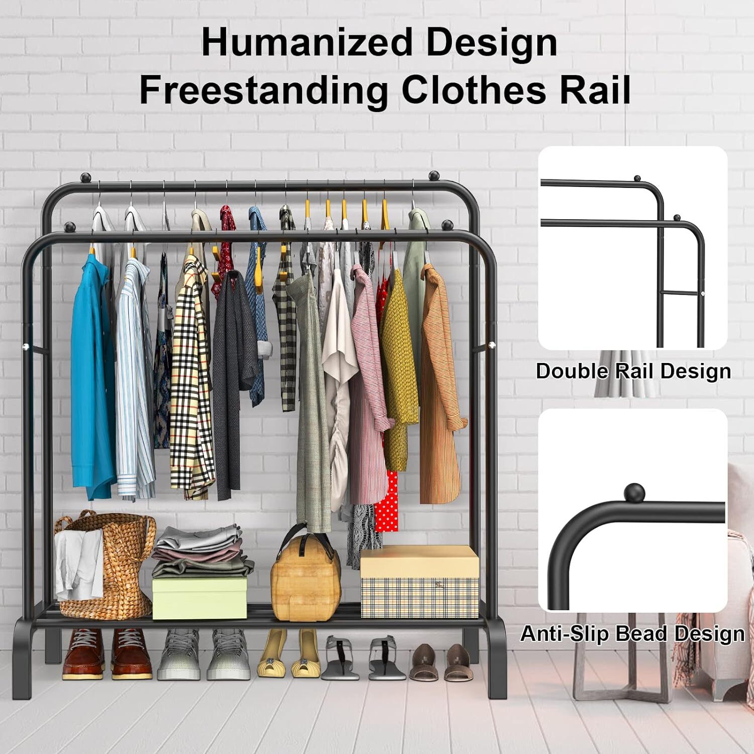 Heavy Duty Double Clothes Rail Hanging Rack