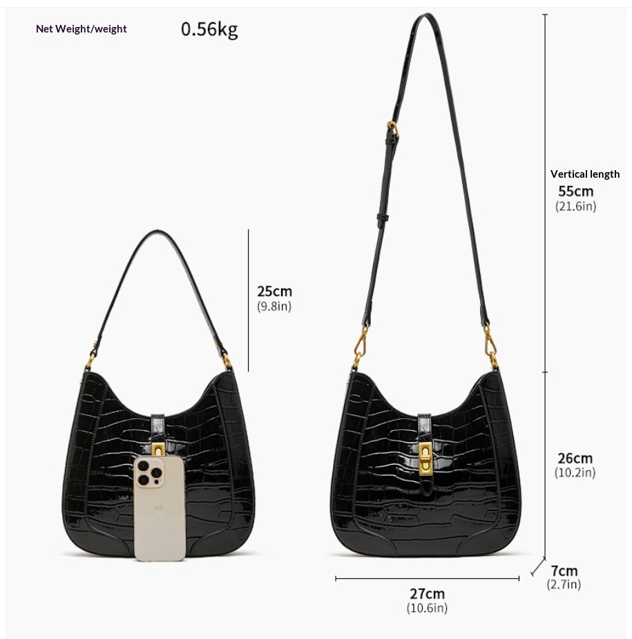 Crocodile Pattern Leather Bag