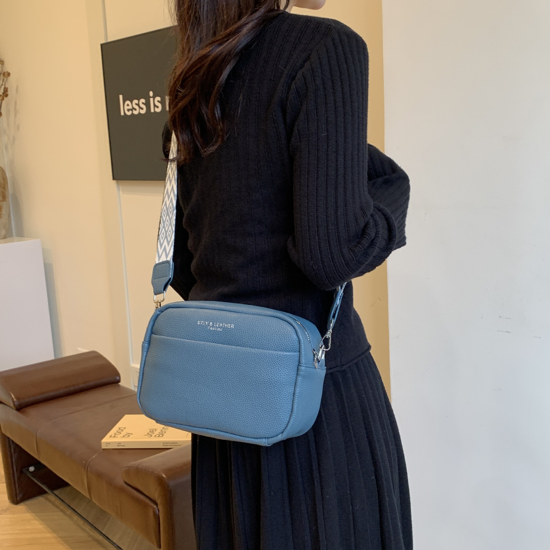 Solid Color Shoulder Bag