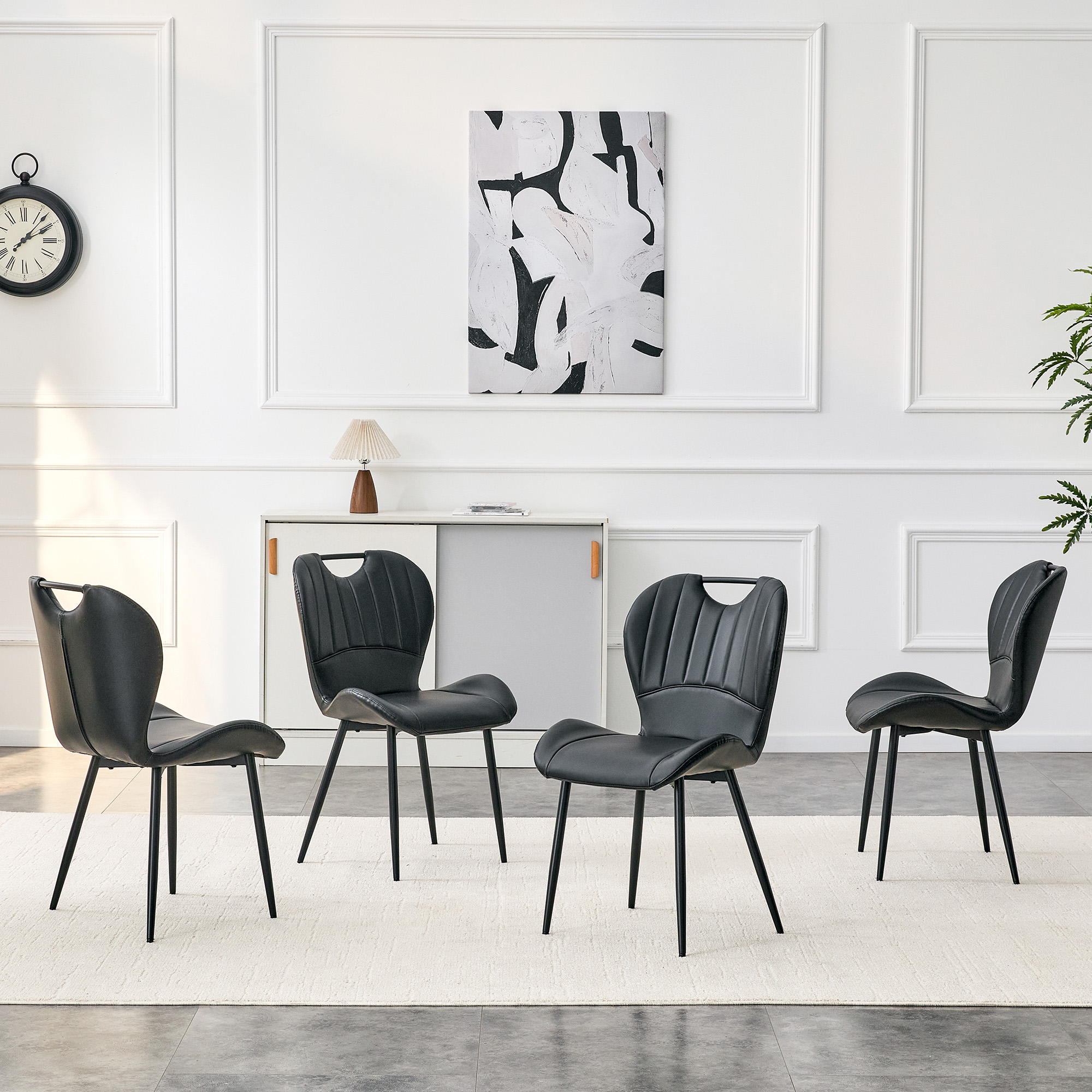 Dining Chairs Black PU