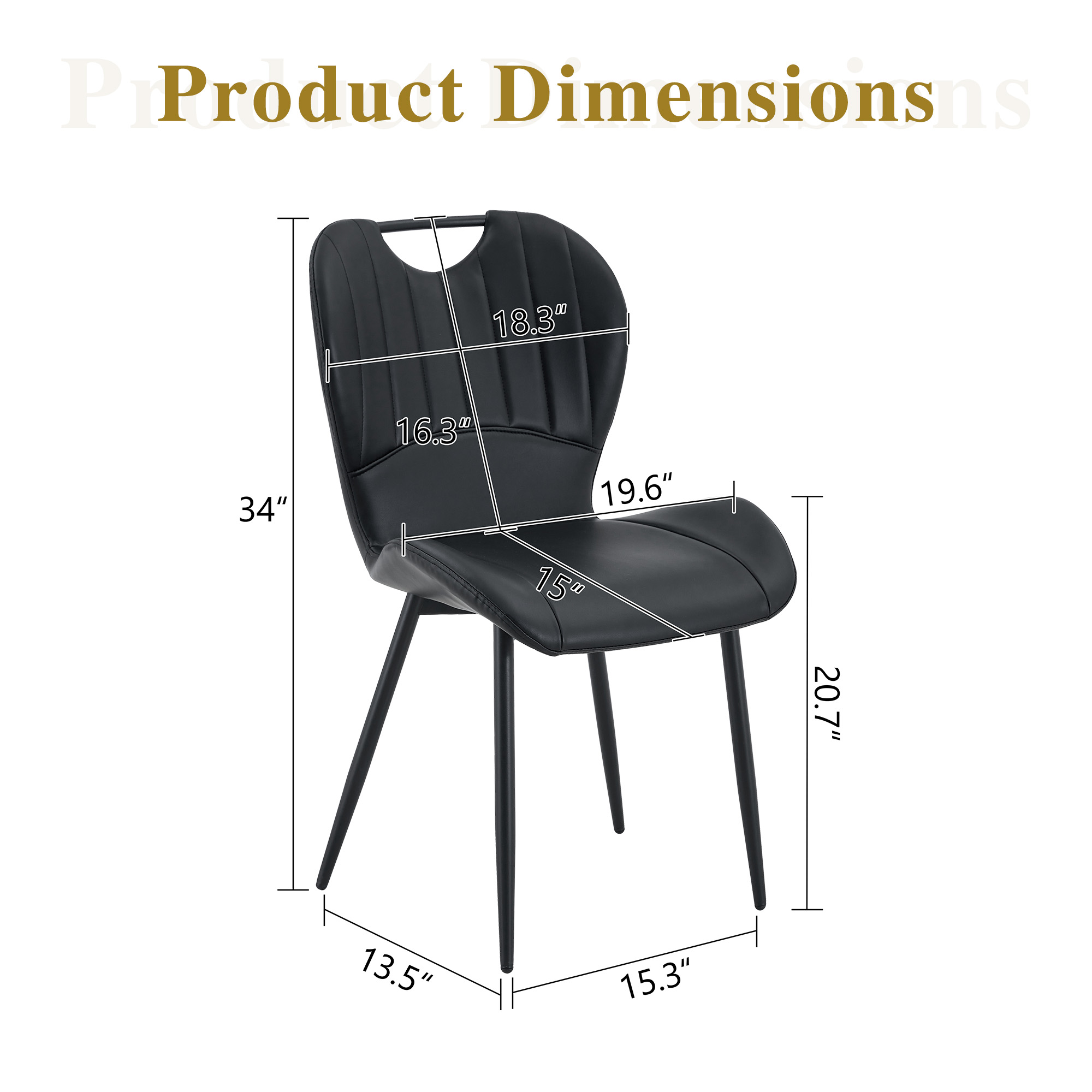 Dining Chairs Black PU