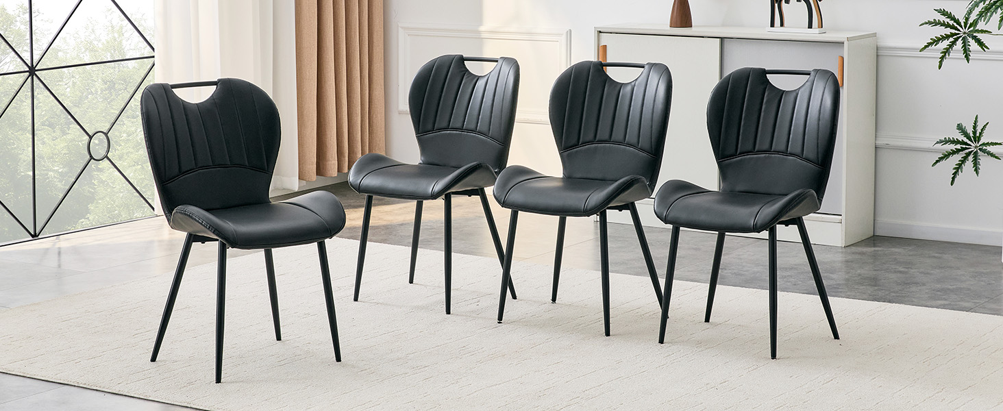 Dining Chairs Black PU