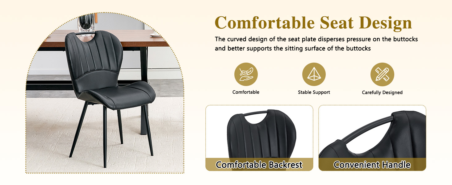 Dining Chairs Black PU