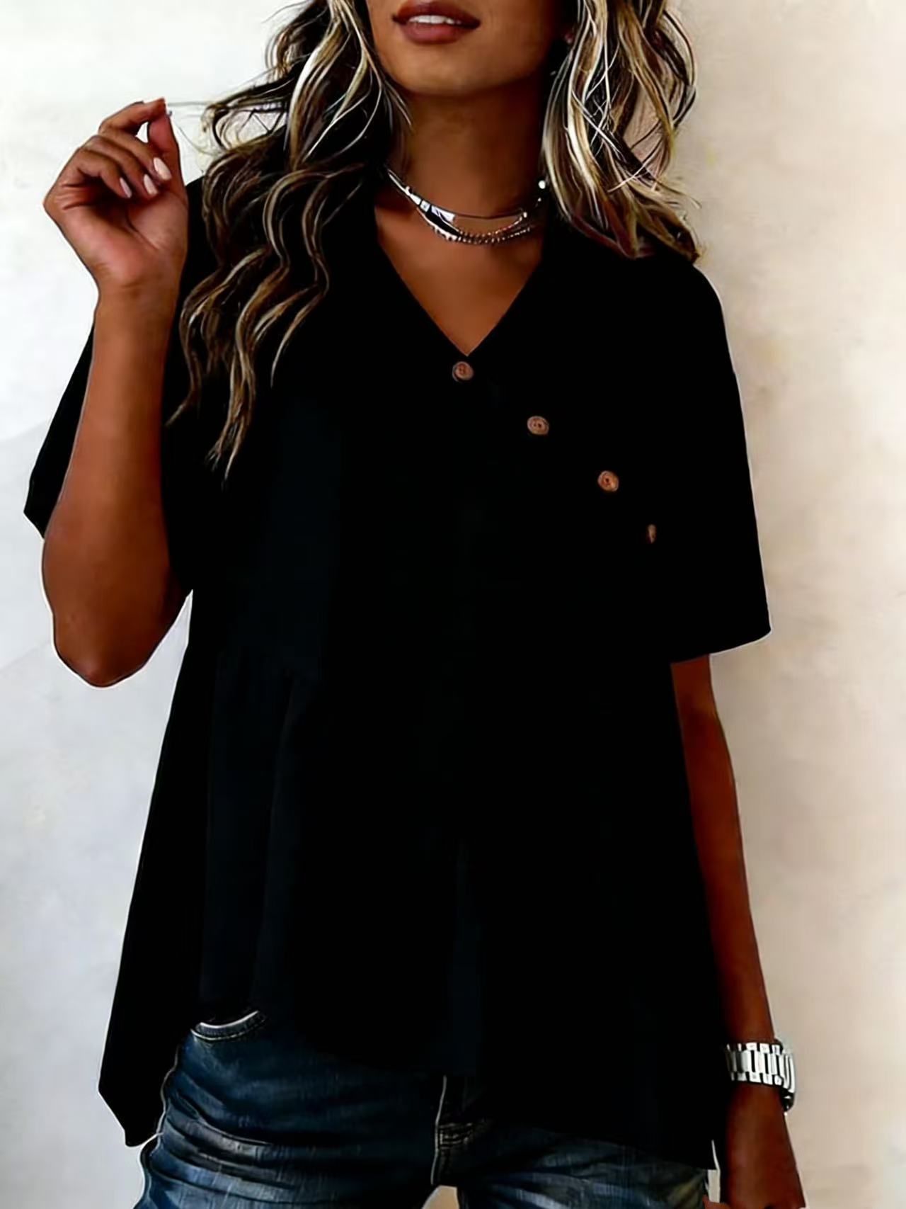 Womens Top Boat-Neckline Short-Sleeve
