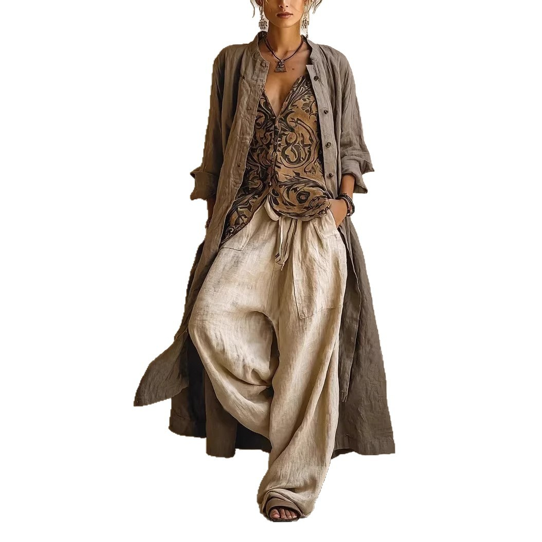 Womens 3-Piece Set Printed Shirt