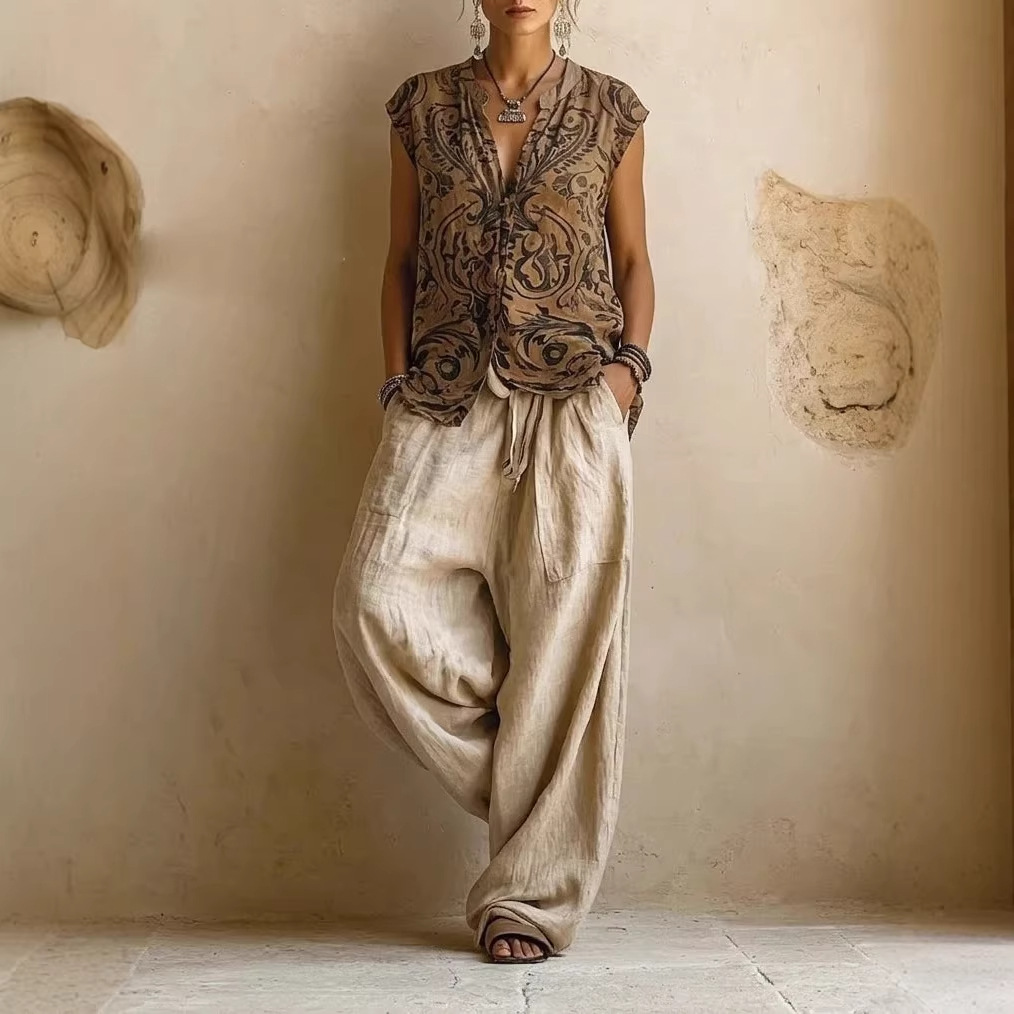 Womens 3-Piece Set Printed Shirt