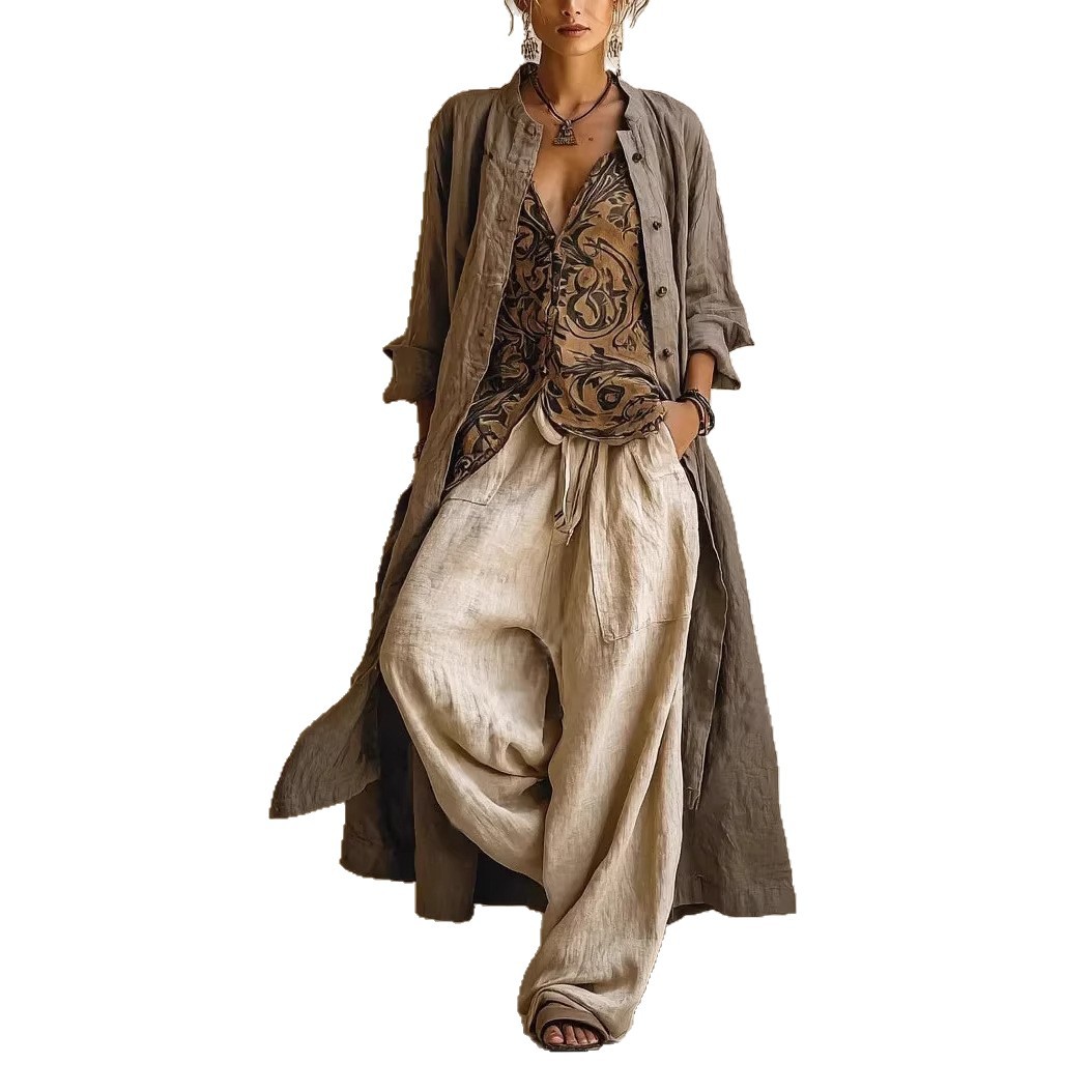 Womens 3-Piece Set Printed Shirt