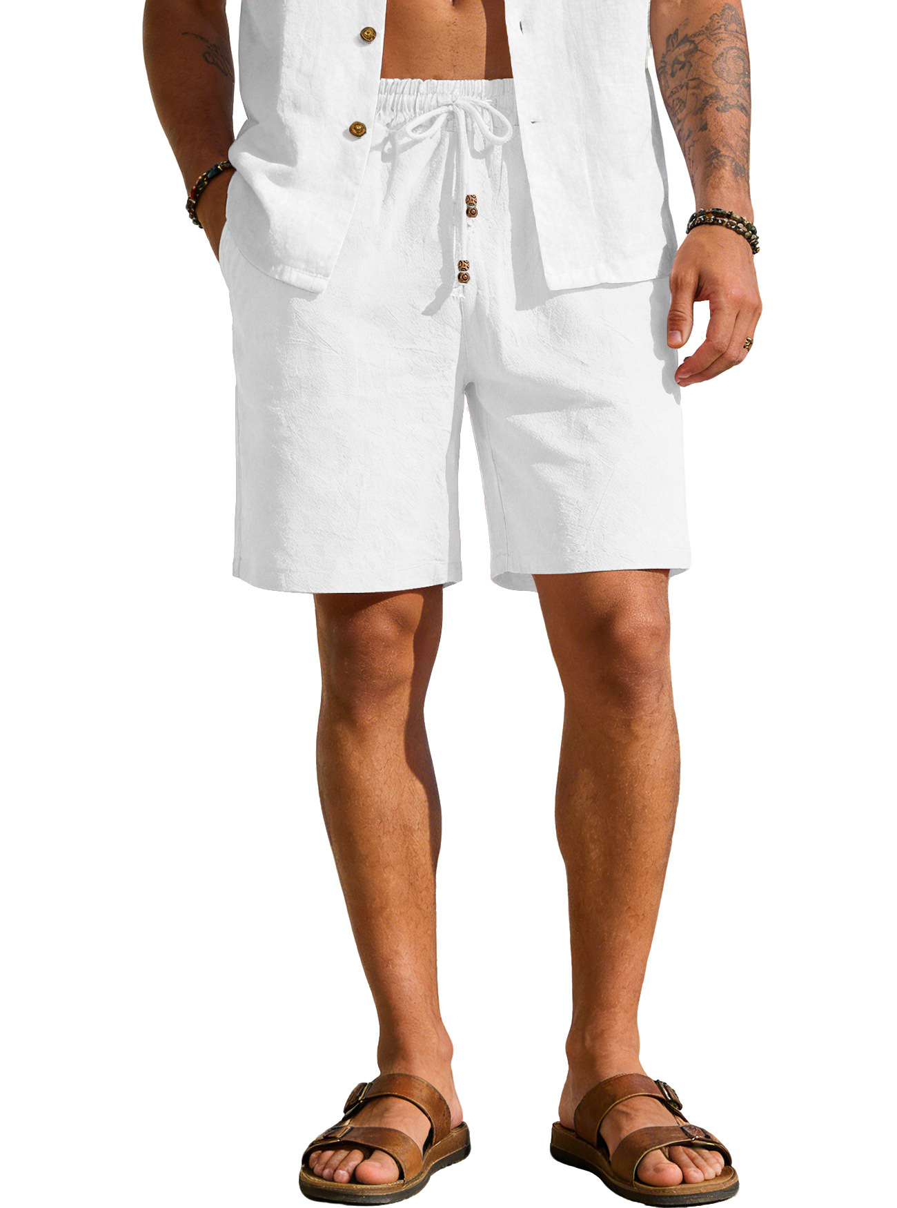 Mens Cotton-Linen Shorts