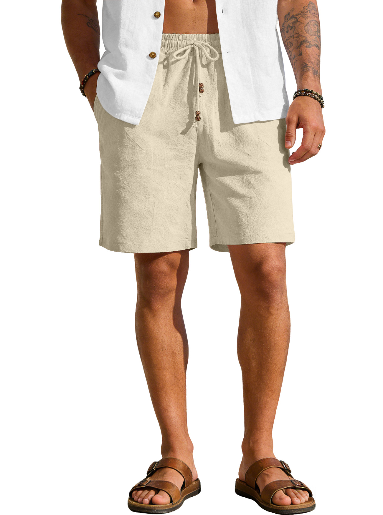 Mens Cotton-Linen Shorts