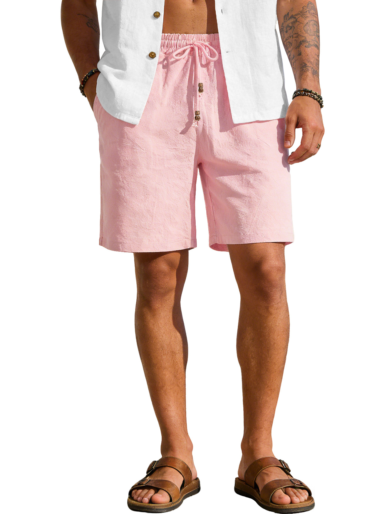 Mens Cotton-Linen Shorts