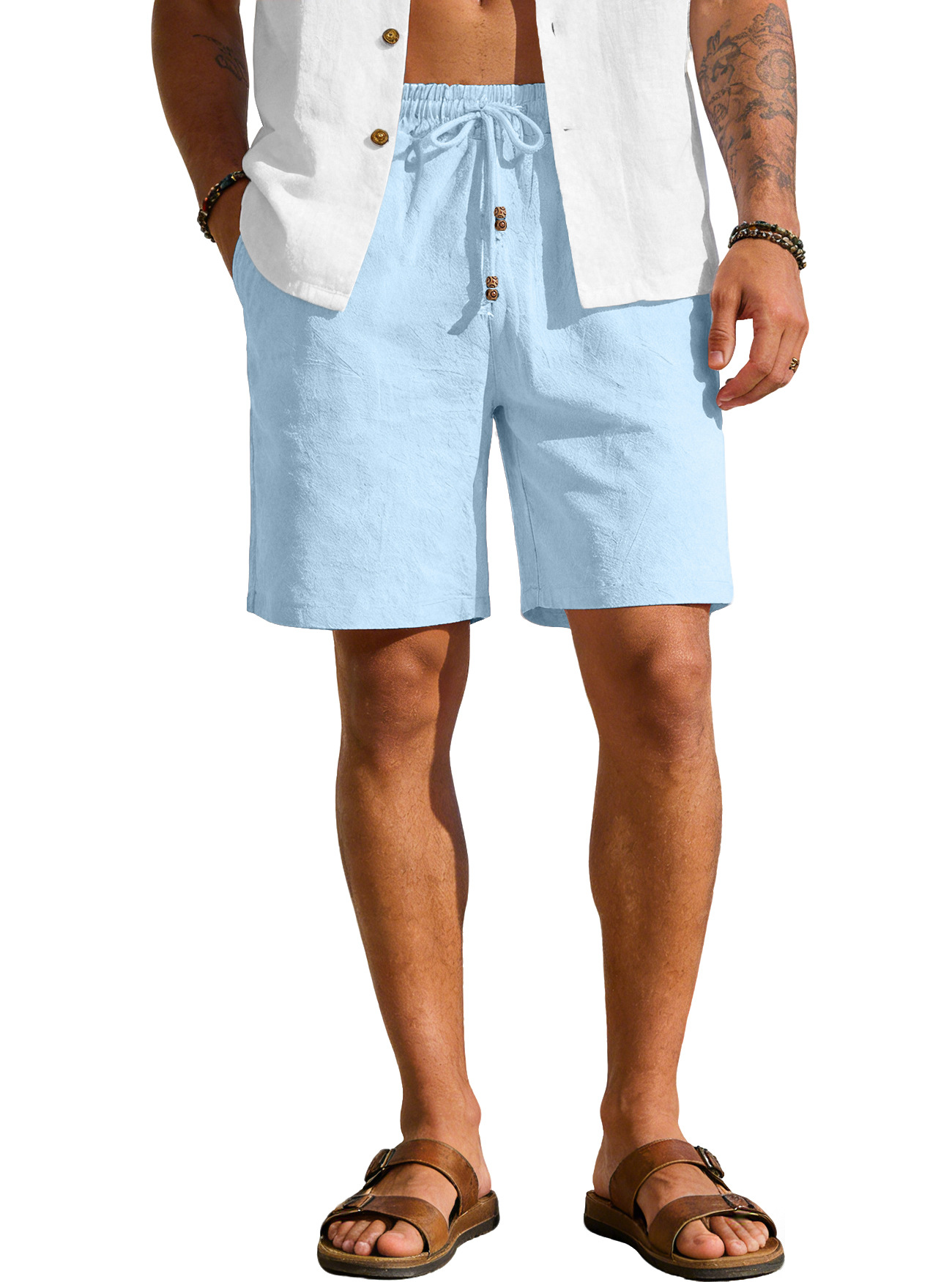 Mens Cotton-Linen Shorts