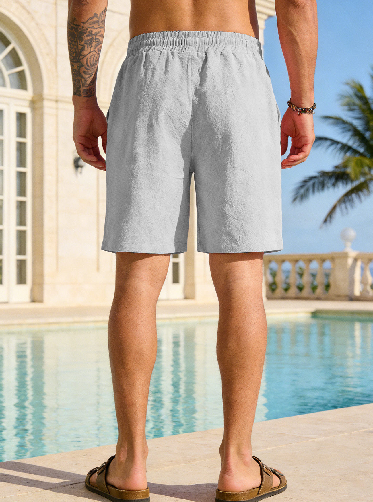 Mens Cotton-Linen Shorts