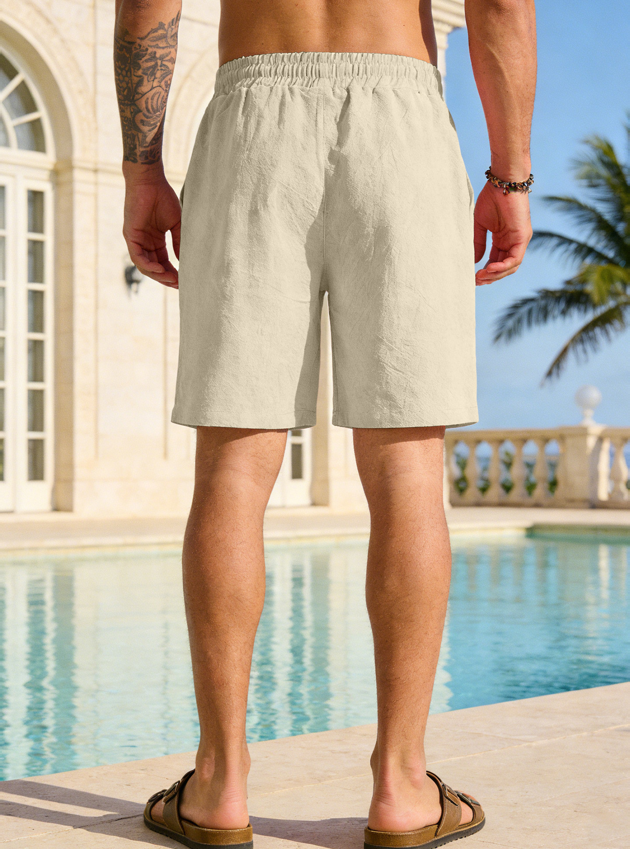 Mens Cotton-Linen Shorts