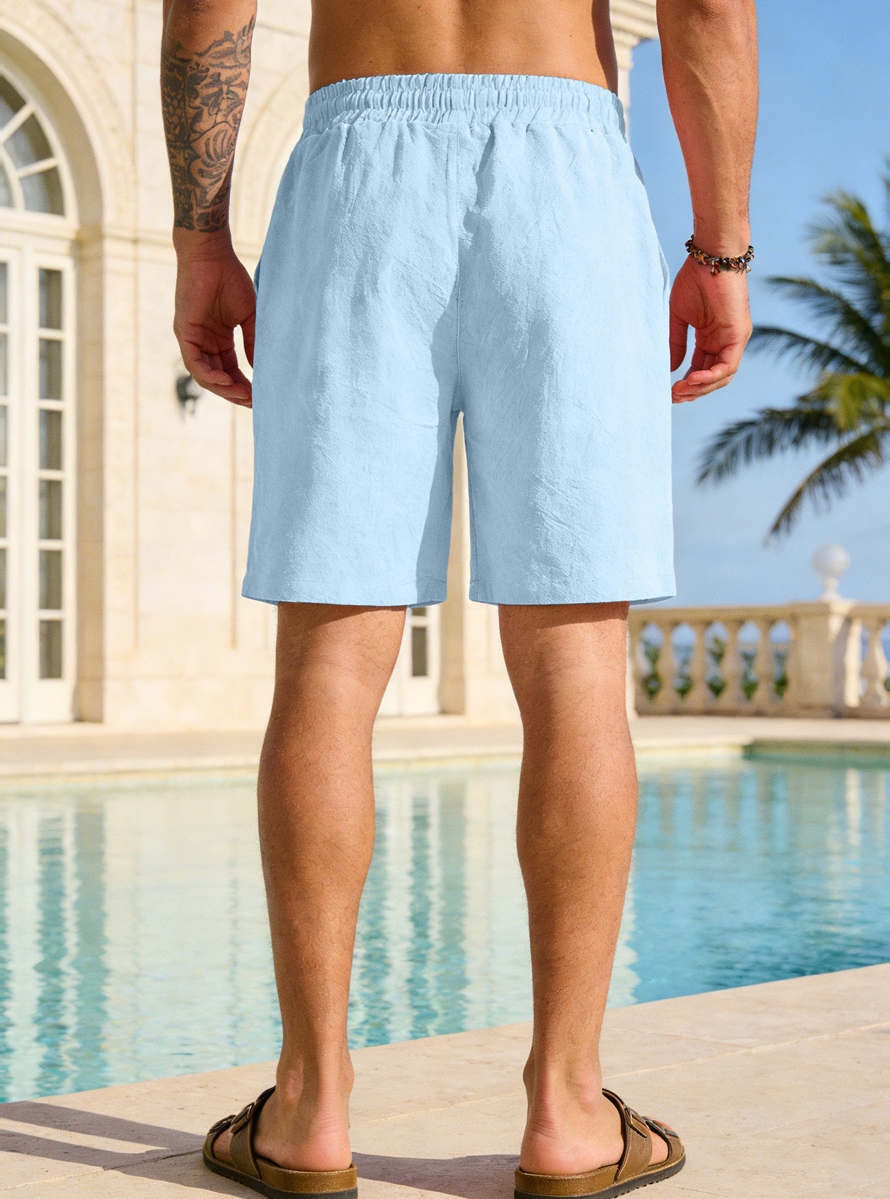 Mens Cotton-Linen Shorts