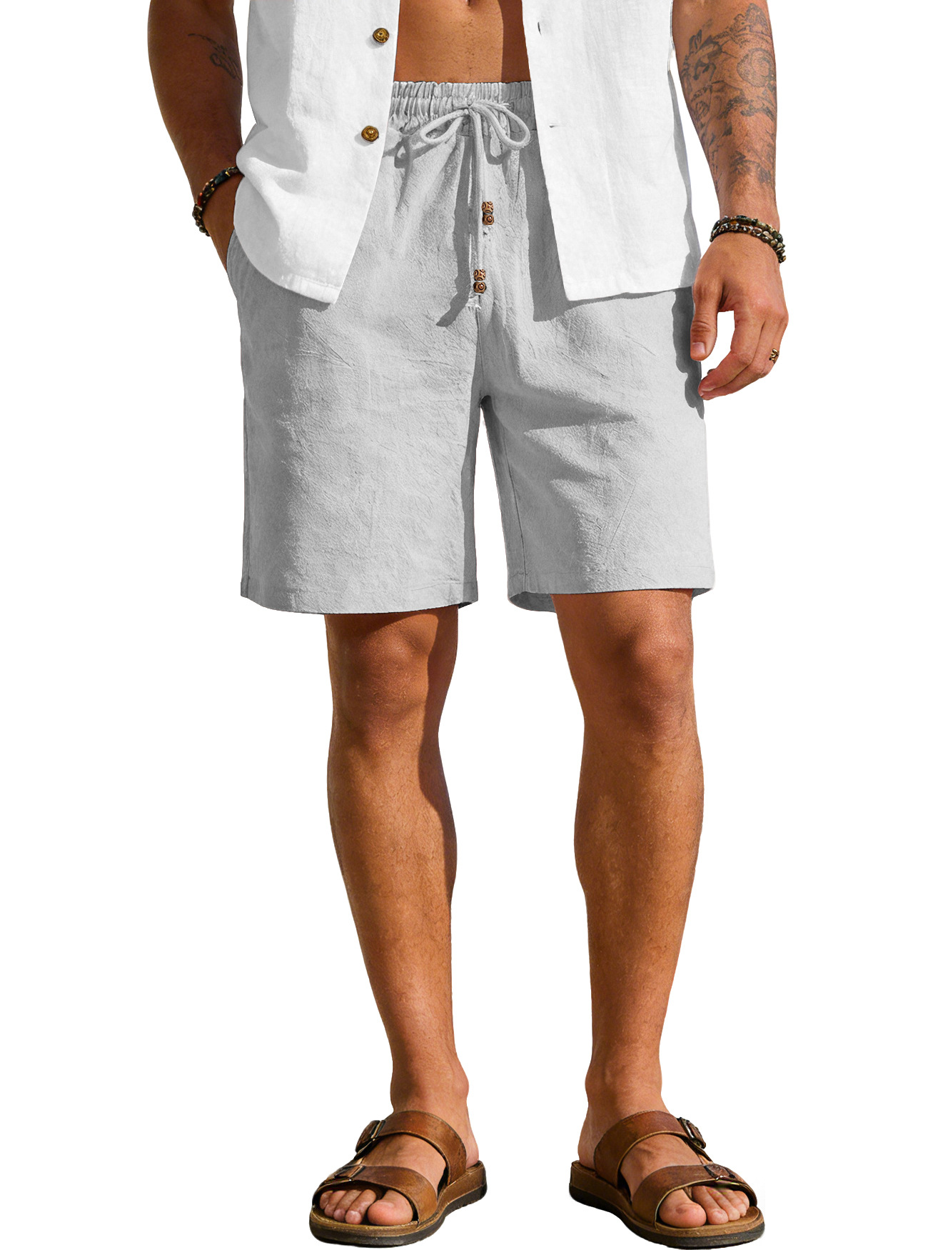 Mens Cotton-Linen Shorts