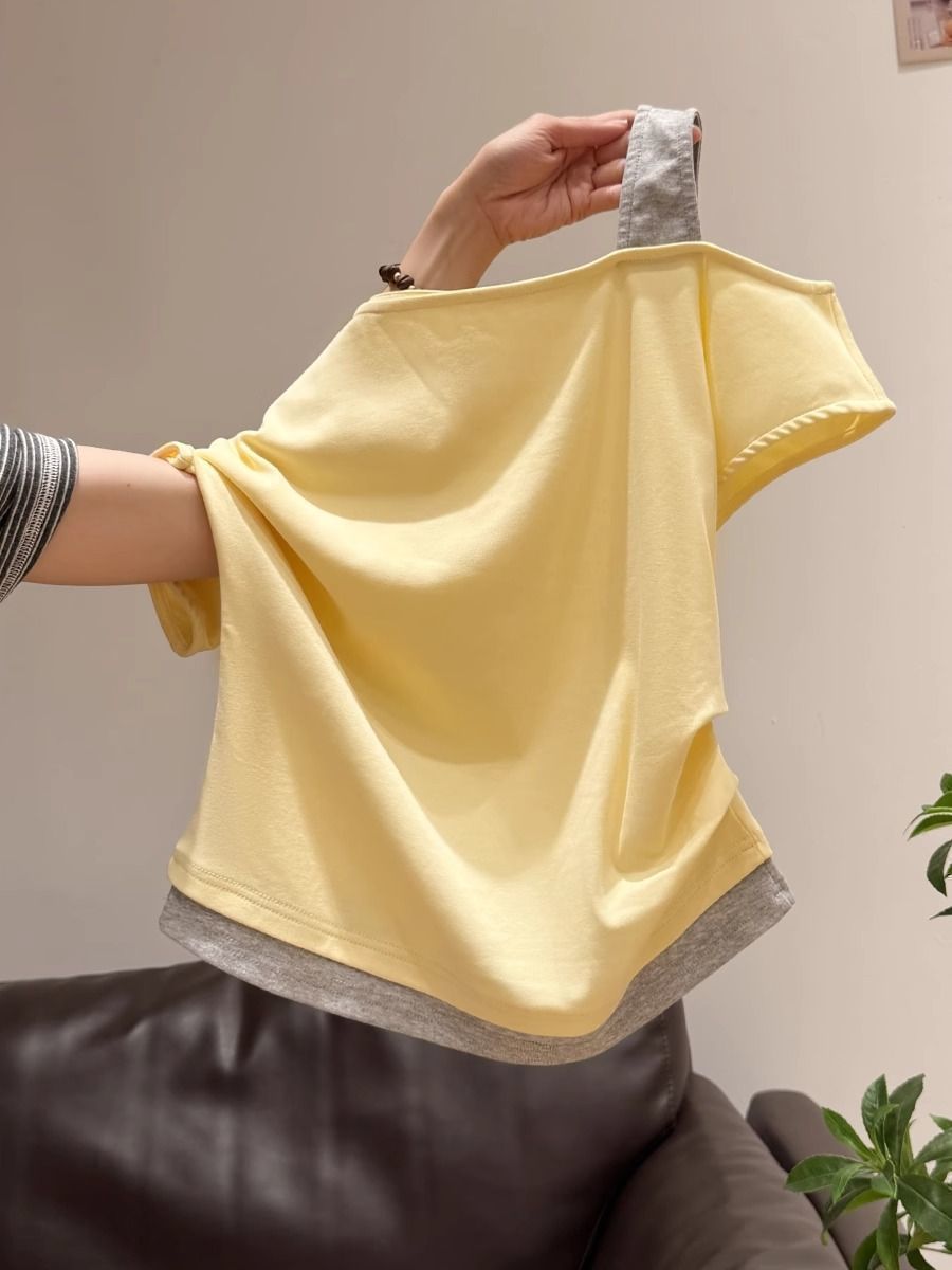 Womens Asymmetrical Neck T-Shirt