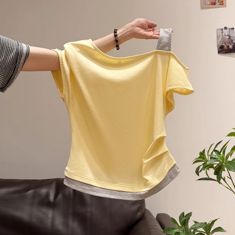 Womens Asymmetrical Neck T-Shirt