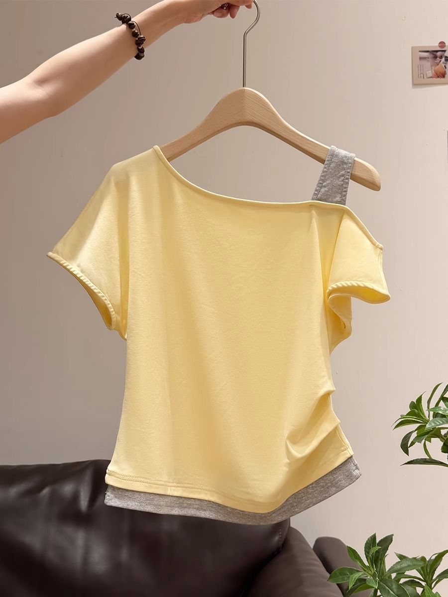 Womens Asymmetrical Neck T-Shirt
