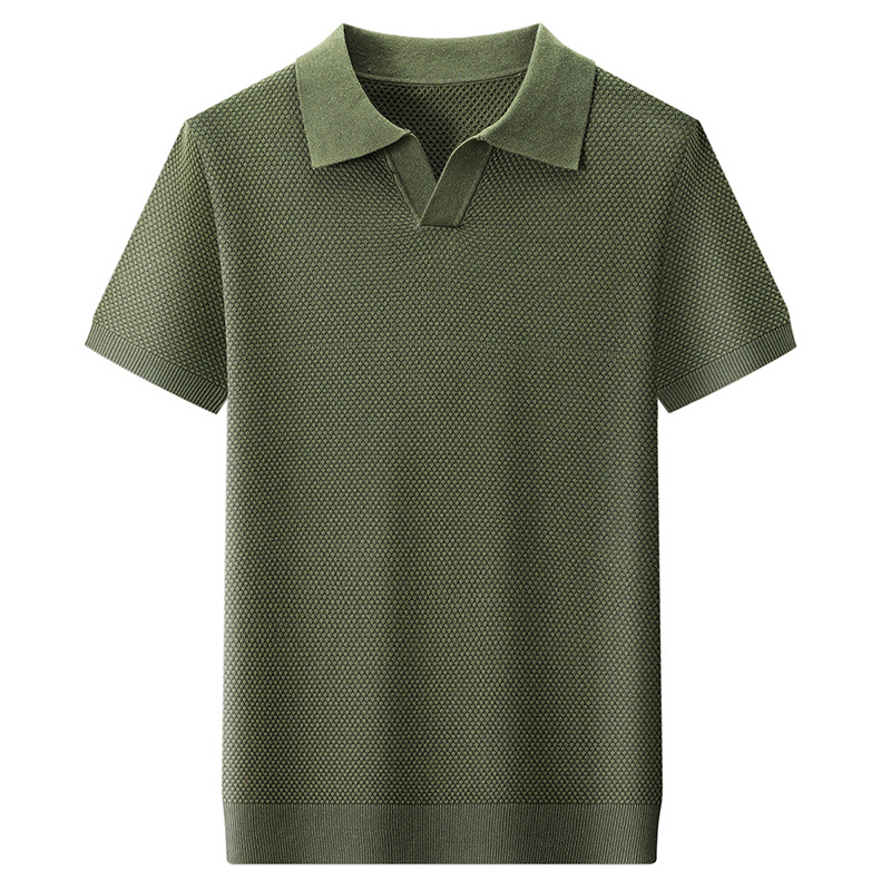 Mens T-Shirt Short-Sleeve Cotton Pineapple-Knit