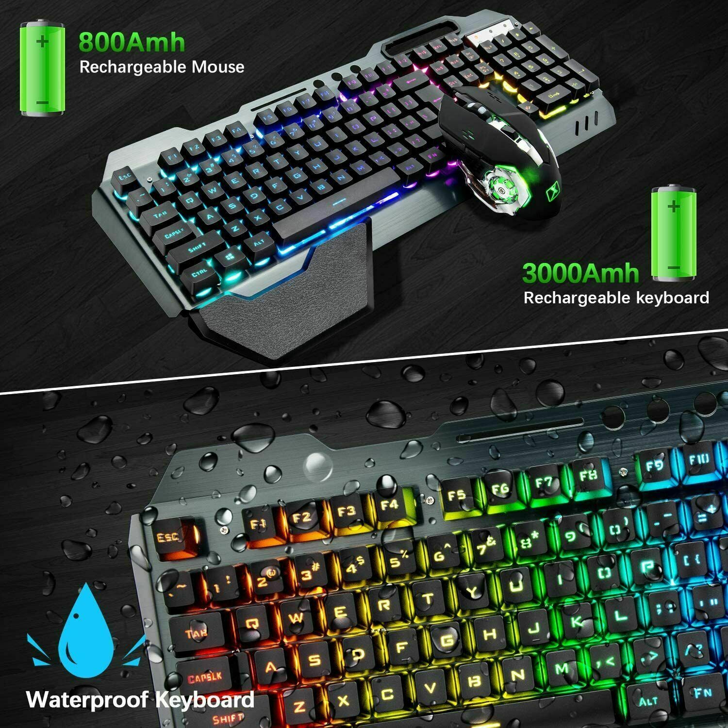 Wireless Gaming Keyboard Mouse Set