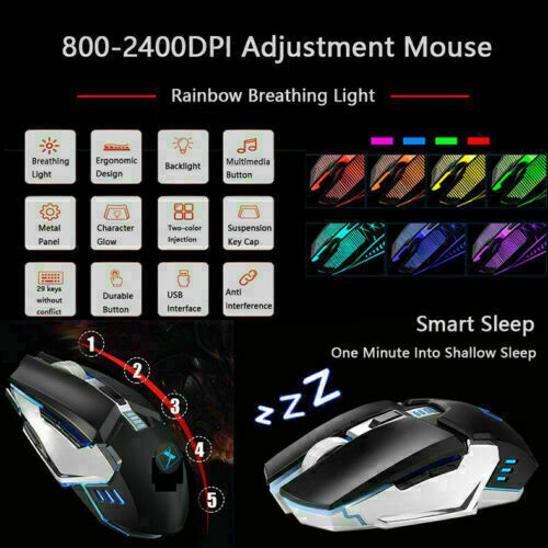 Wireless Gaming Keyboard Mouse Set