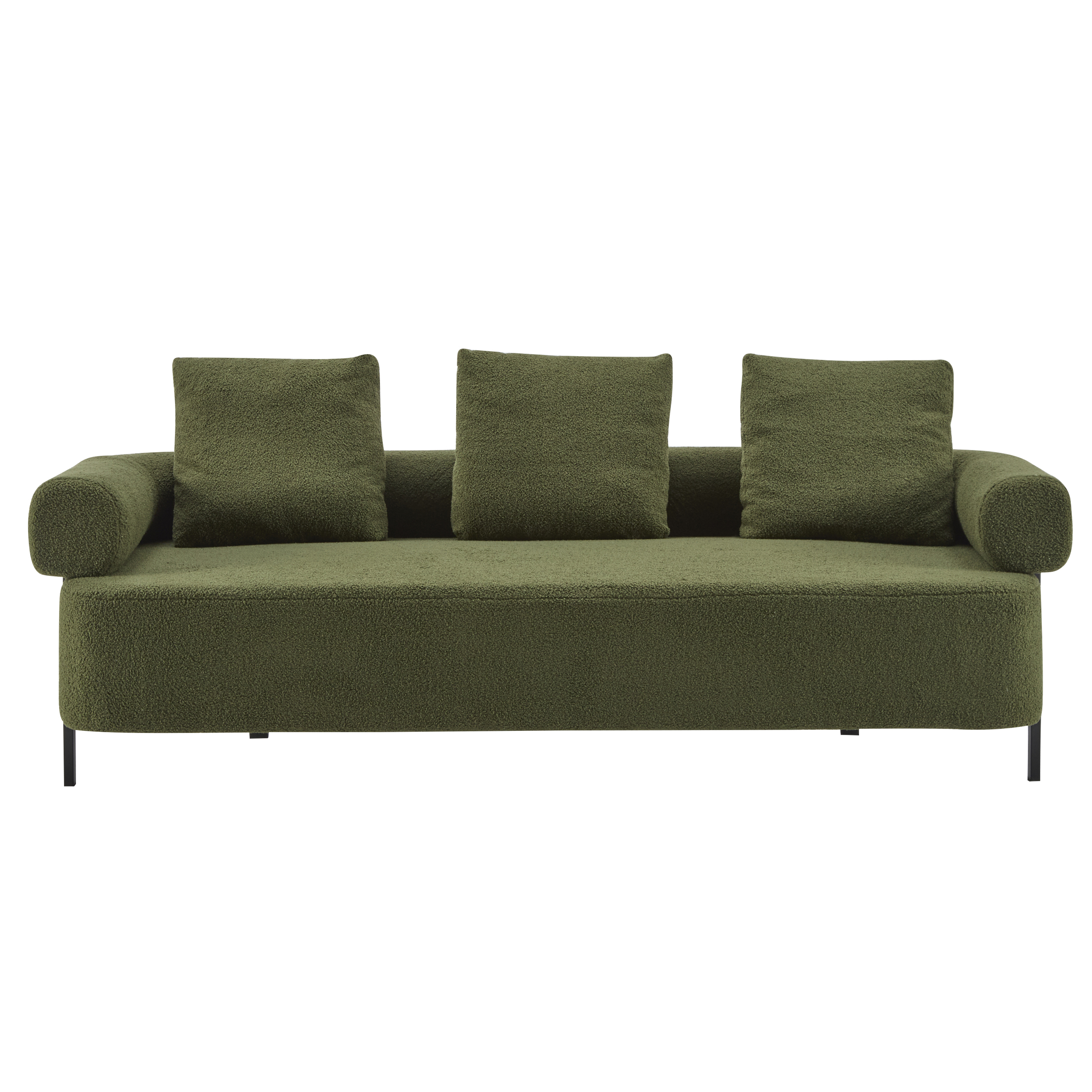 Sofa 3-Seater Green Upholstered
