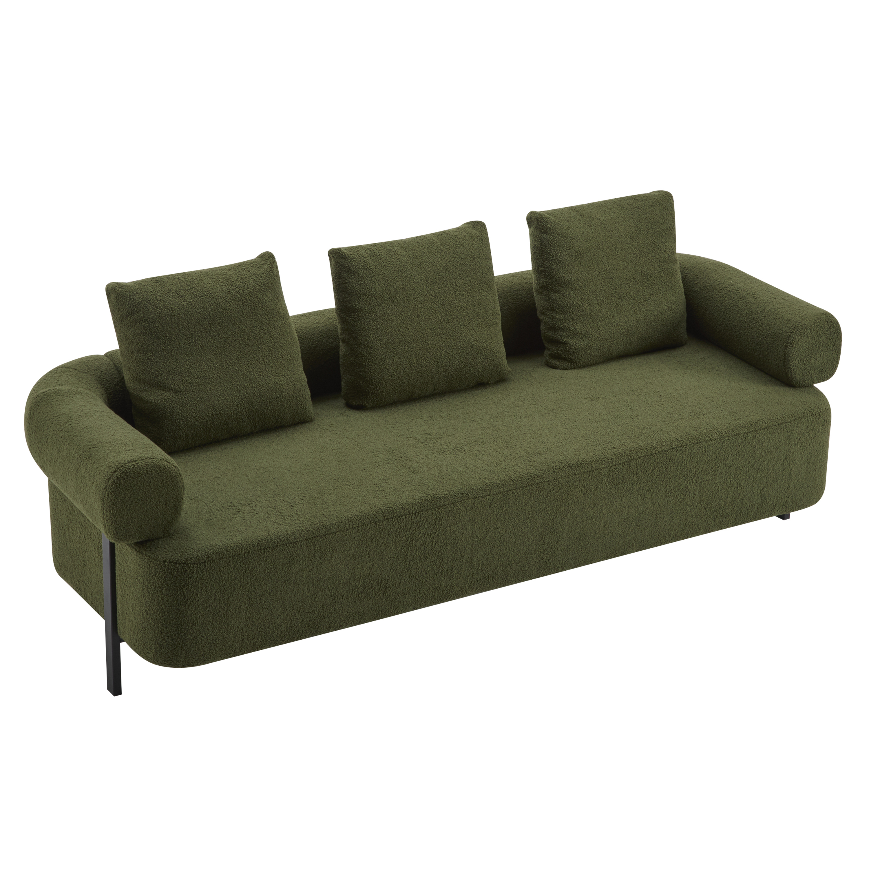 Sofa 3-Seater Green Upholstered