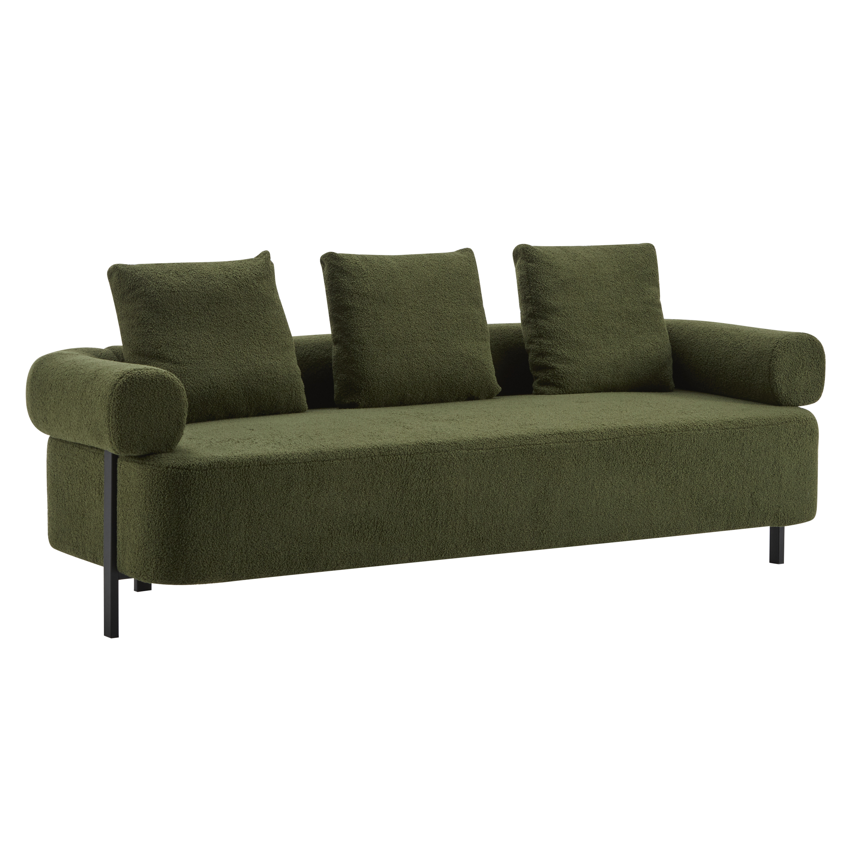 Sofa 3-Seater Green Upholstered
