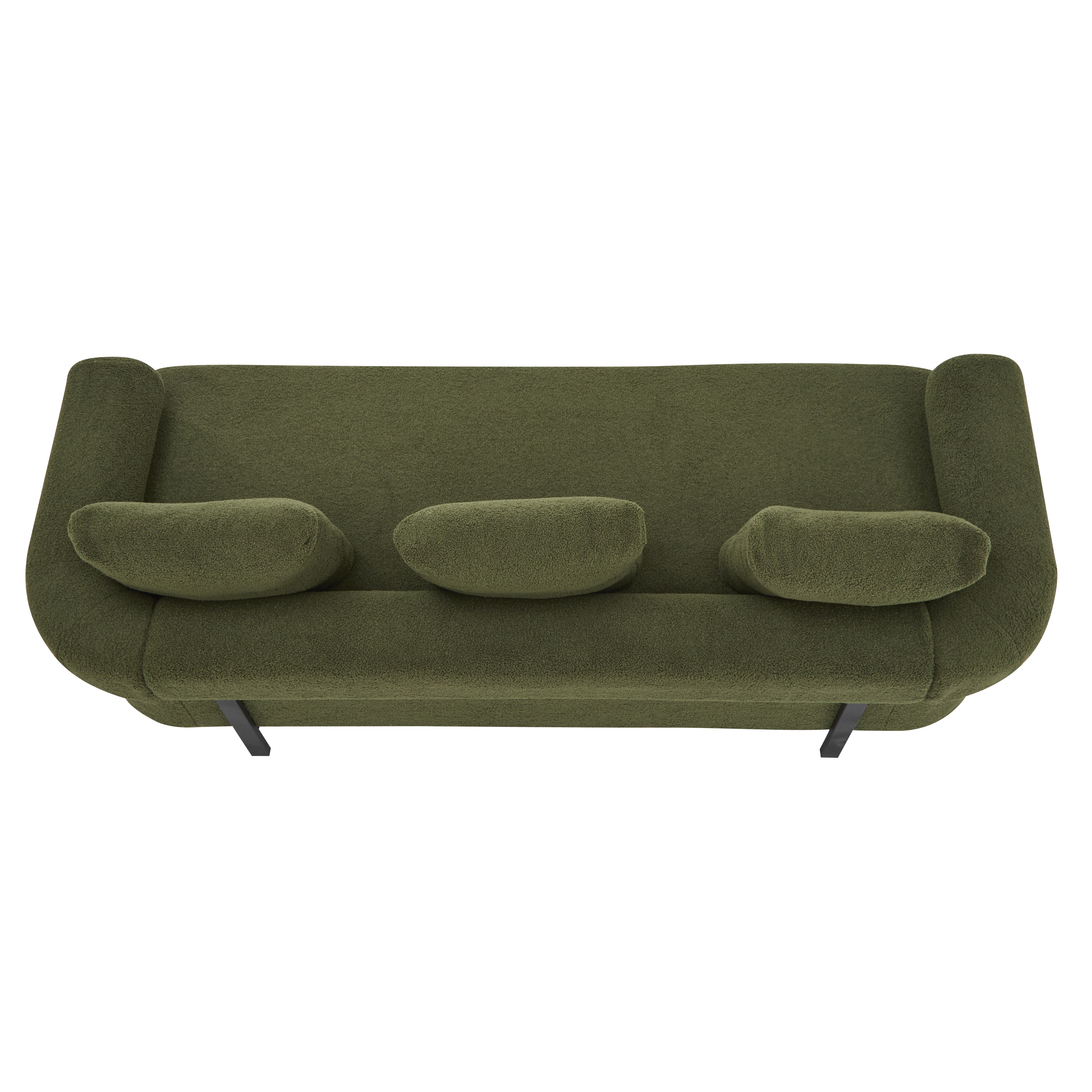 Sofa 3-Seater Green Upholstered