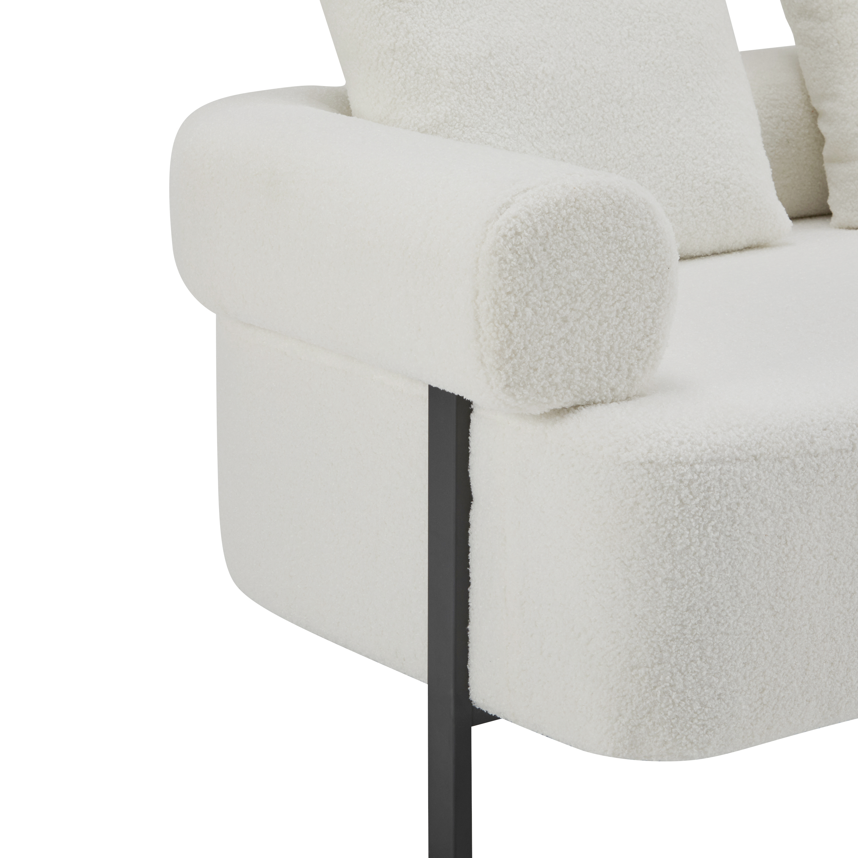 Sofa 3-Seater Beige Upholstered