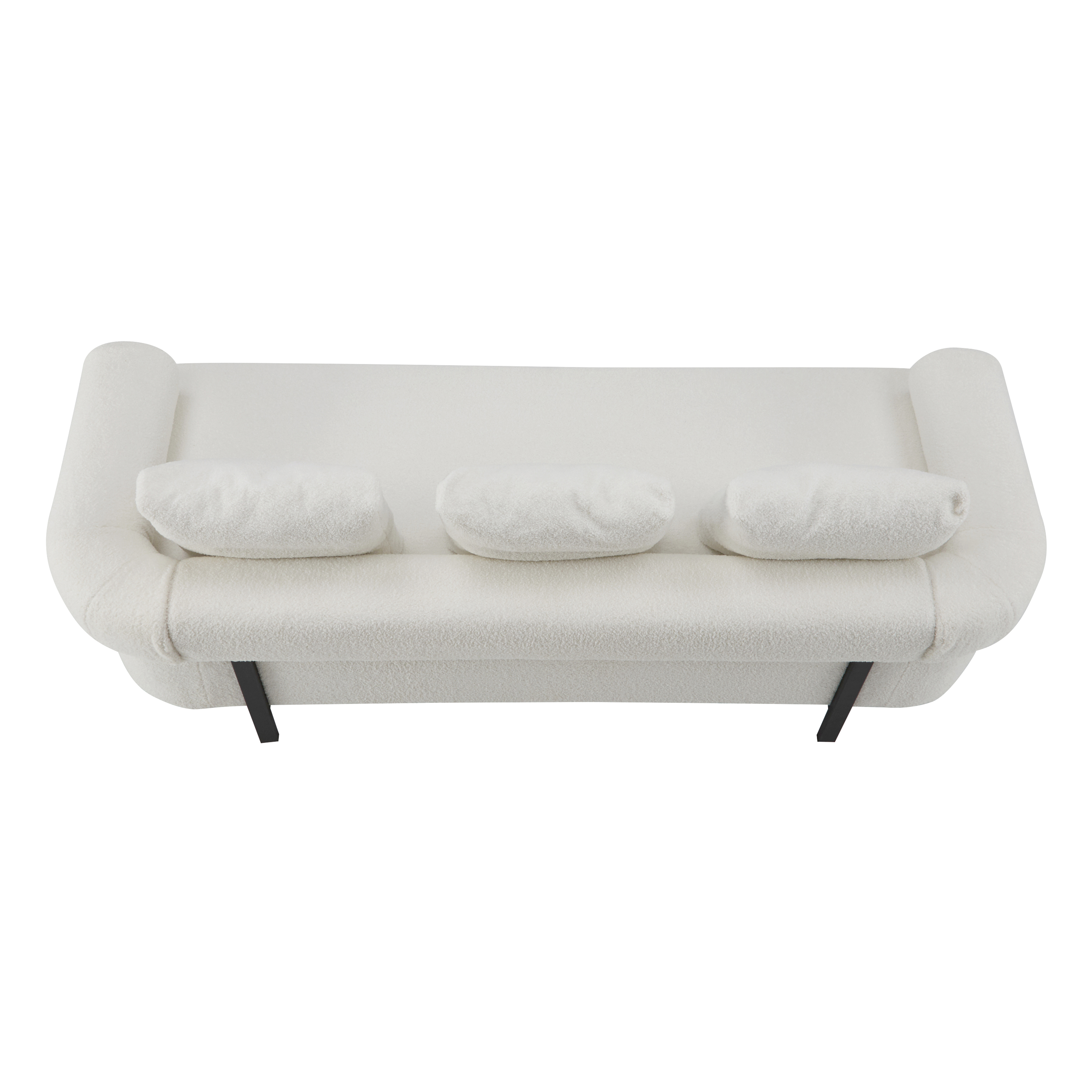 Sofa 3-Seater Beige Upholstered