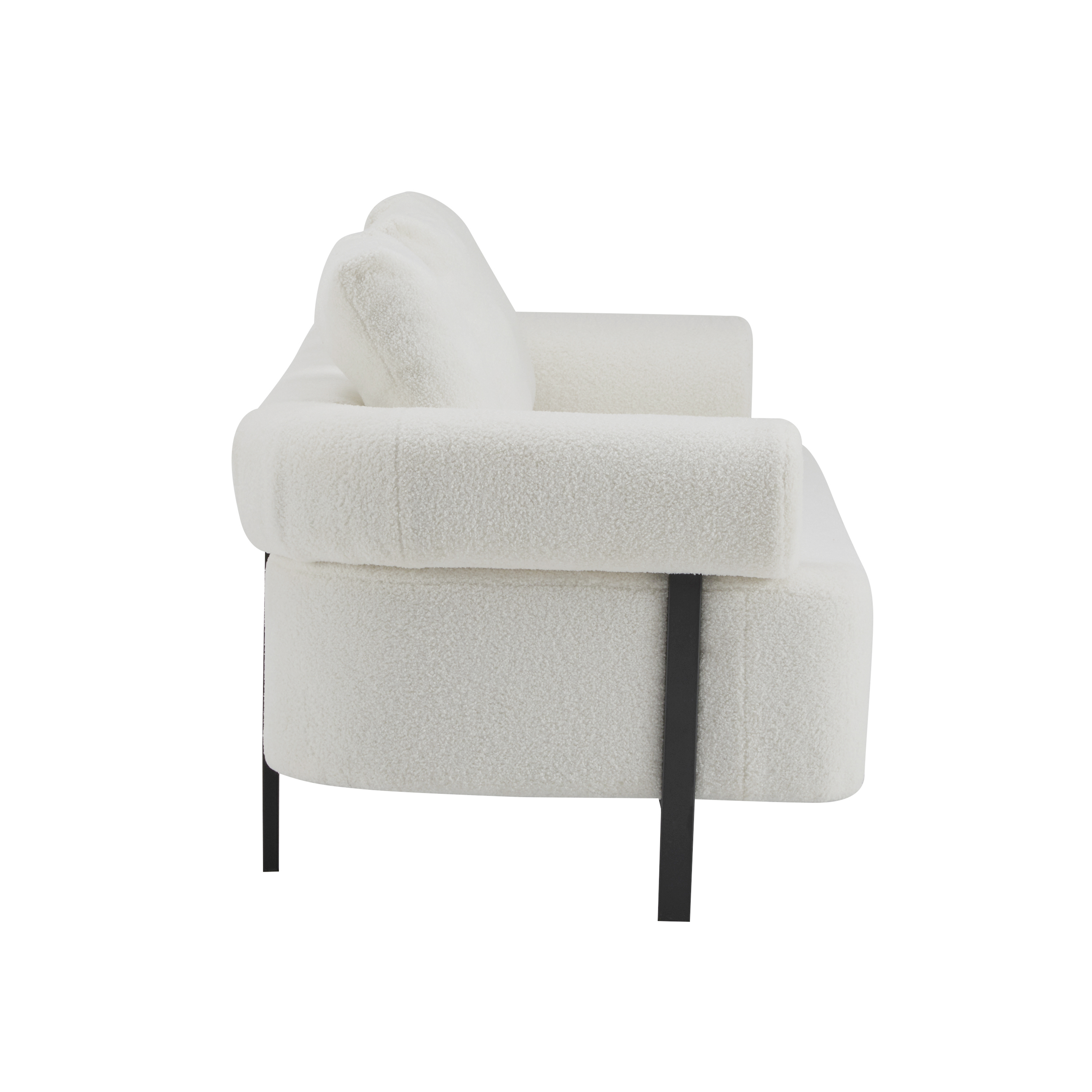 Sofa 3-Seater Beige Upholstered