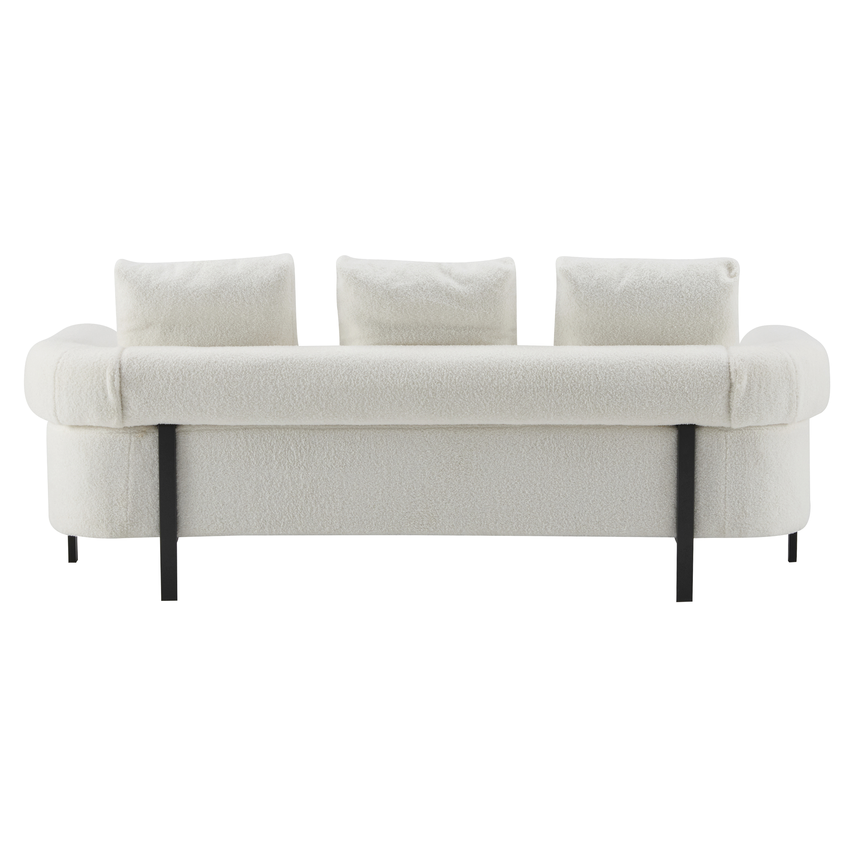 Sofa 3-Seater Beige Upholstered