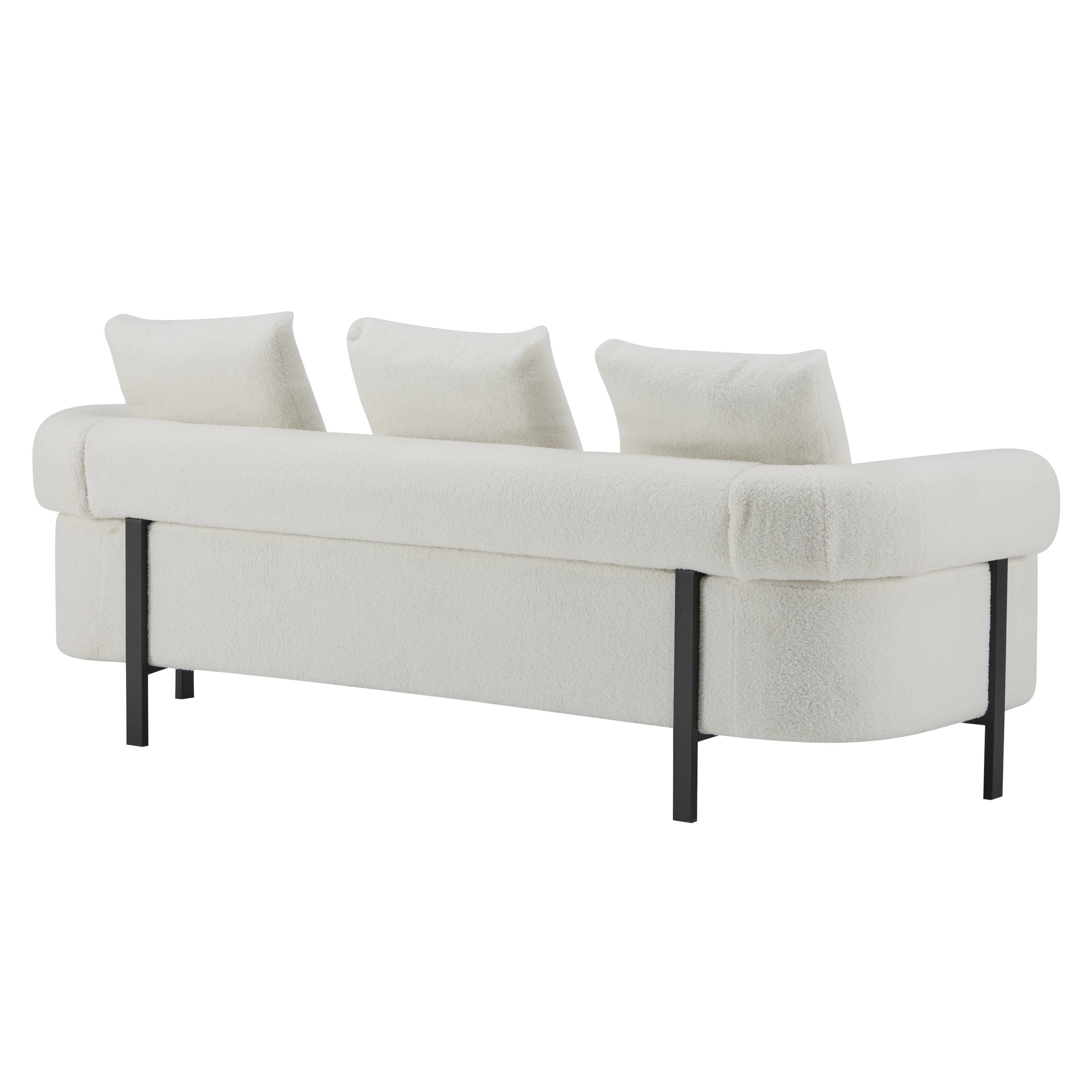 Sofa 3-Seater Beige Upholstered