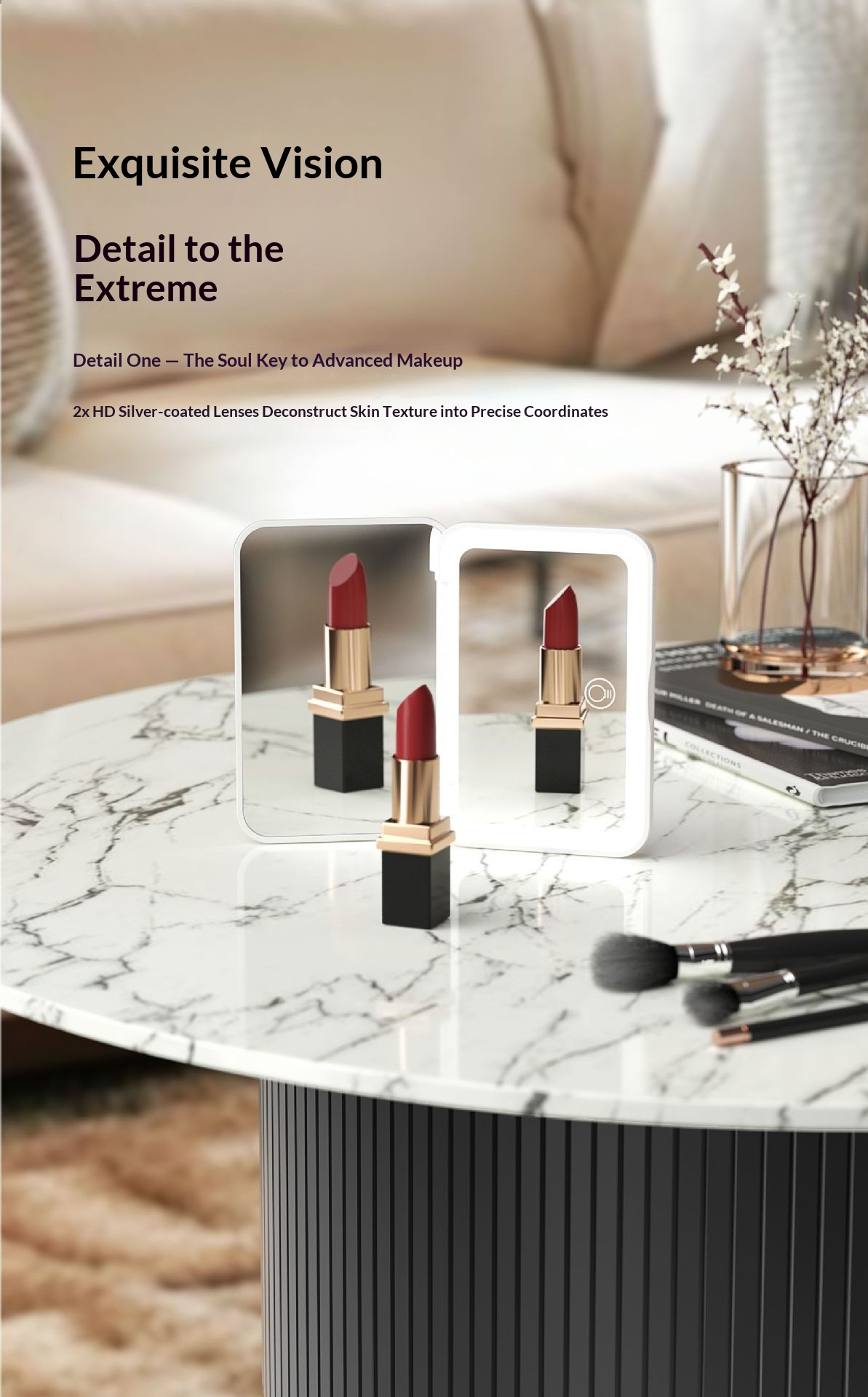 LED Makeup Mirror Rechargeable Portable