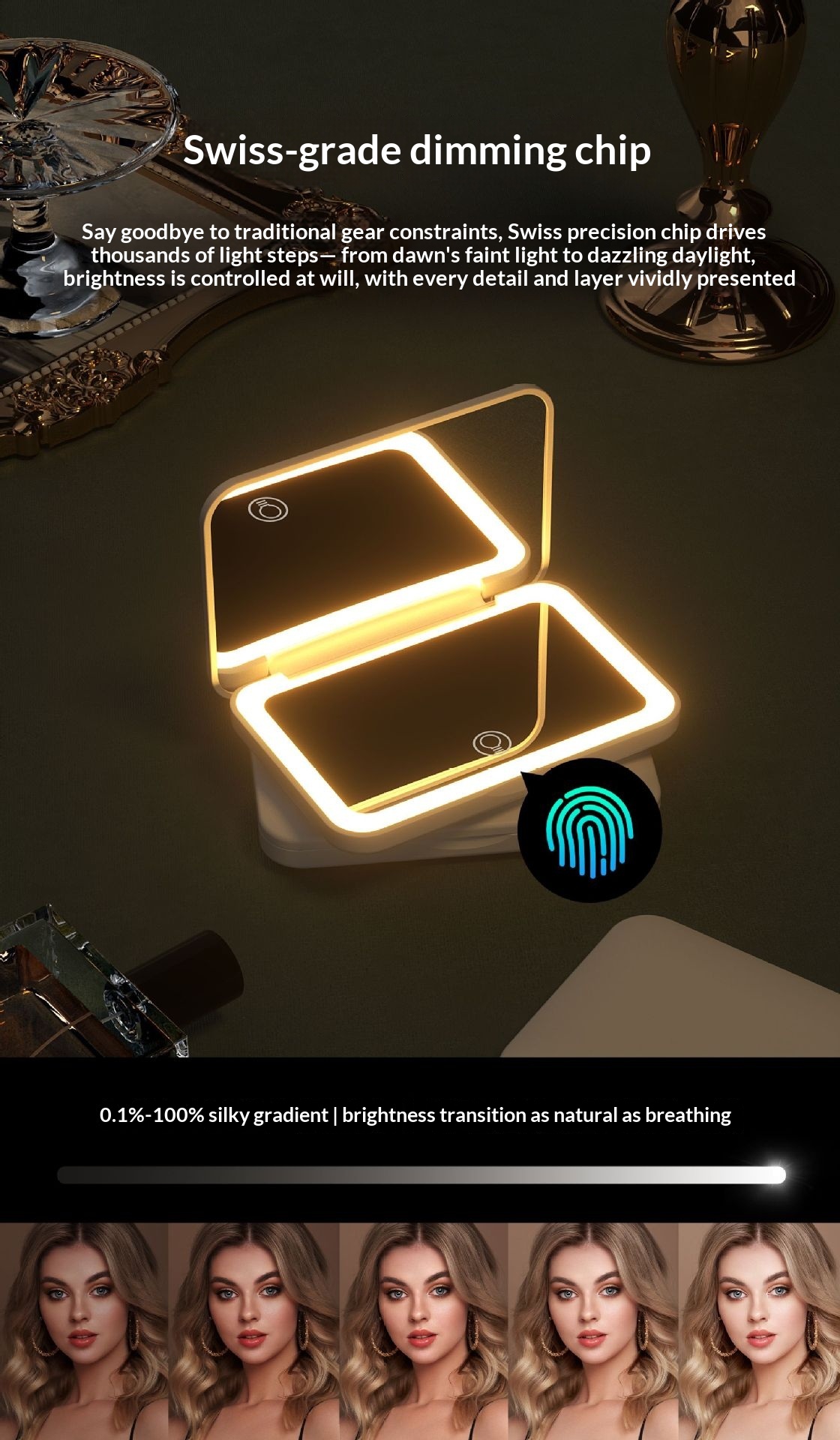 LED Makeup Mirror Rechargeable Portable