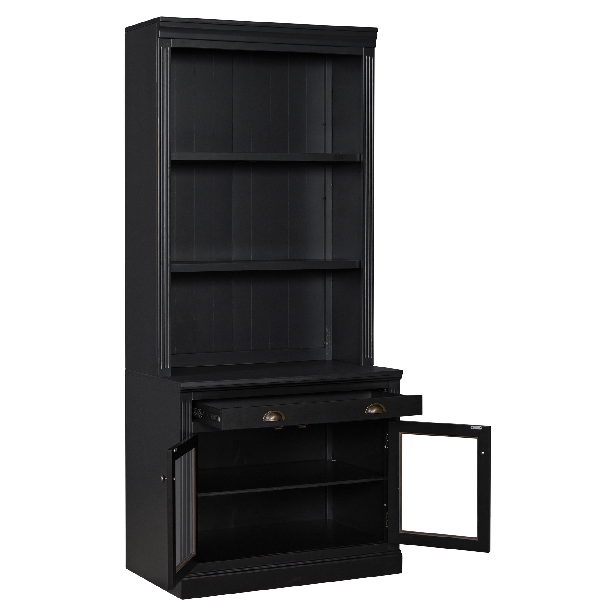 83.4 Tall Bookshelf With LED Lighting And Glass