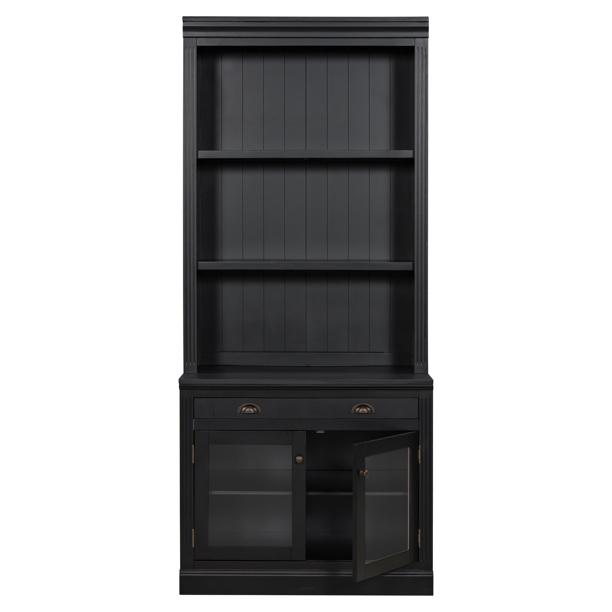 83.4 Tall Bookshelf With LED Lighting And Glass