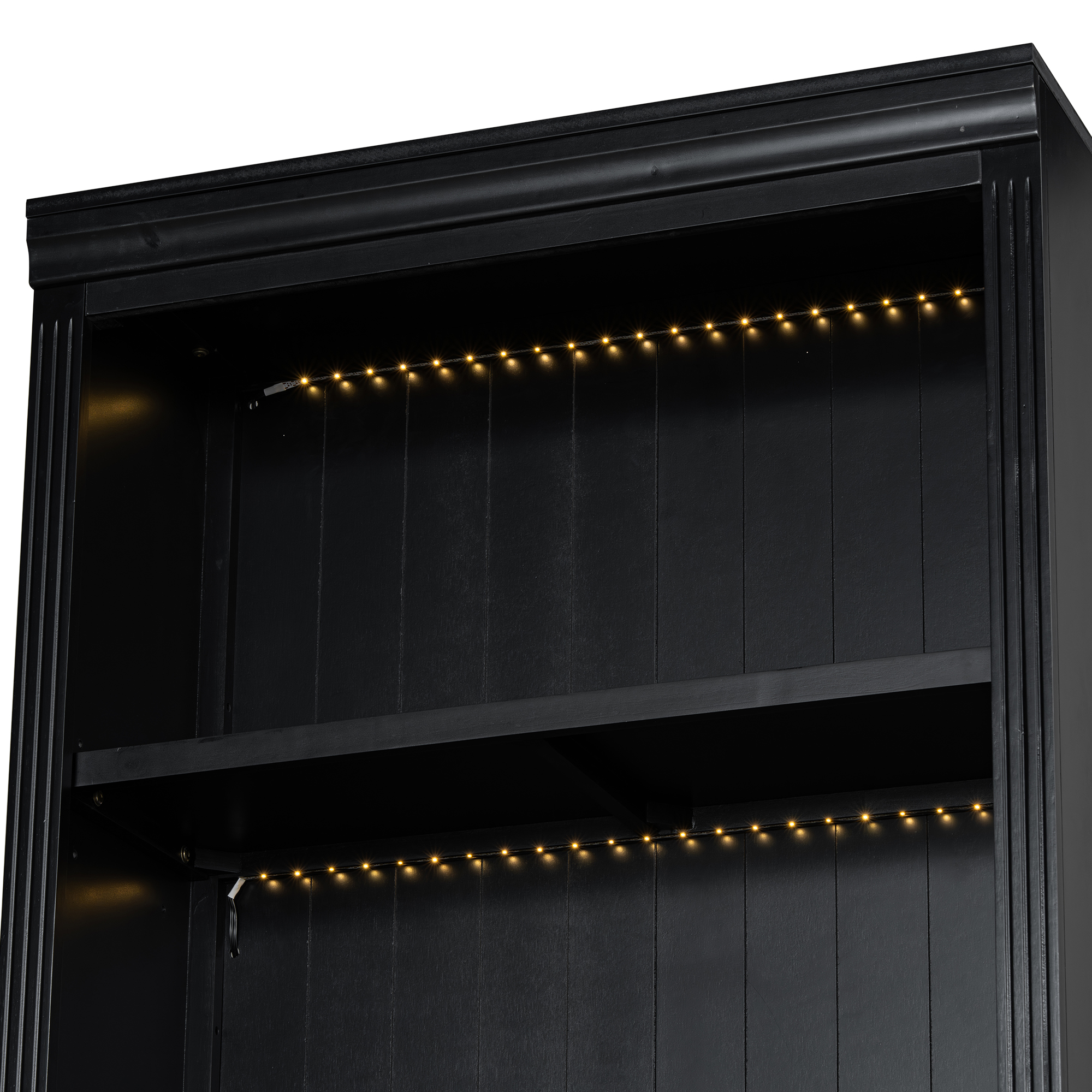 83.4 Tall Bookshelf With LED Lighting And Glass