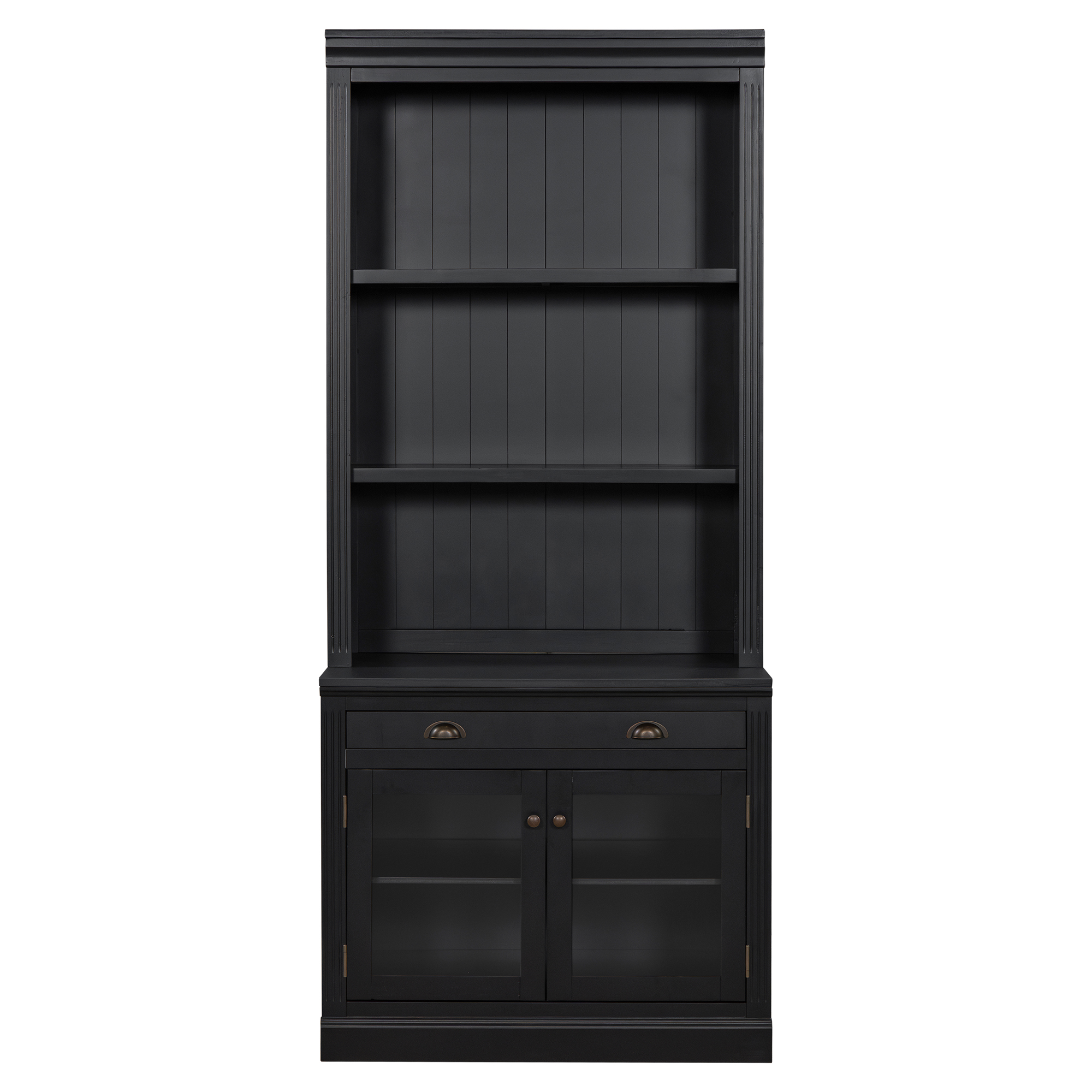 83.4 Tall Bookshelf With LED Lighting And Glass