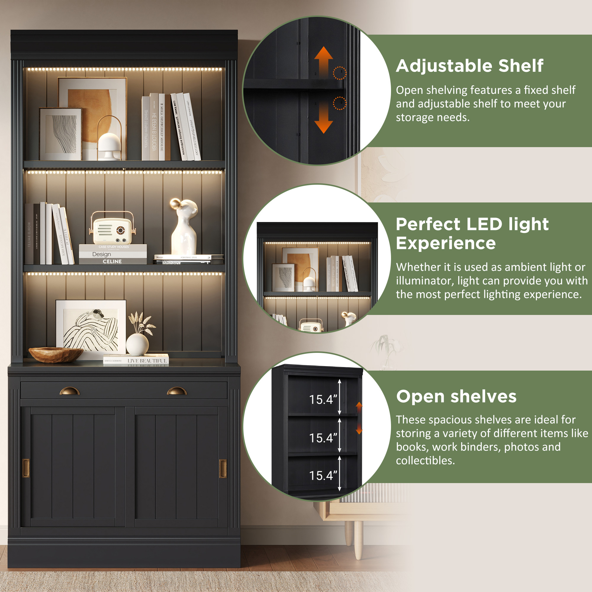 Bookshelf Suite With LED Lighting