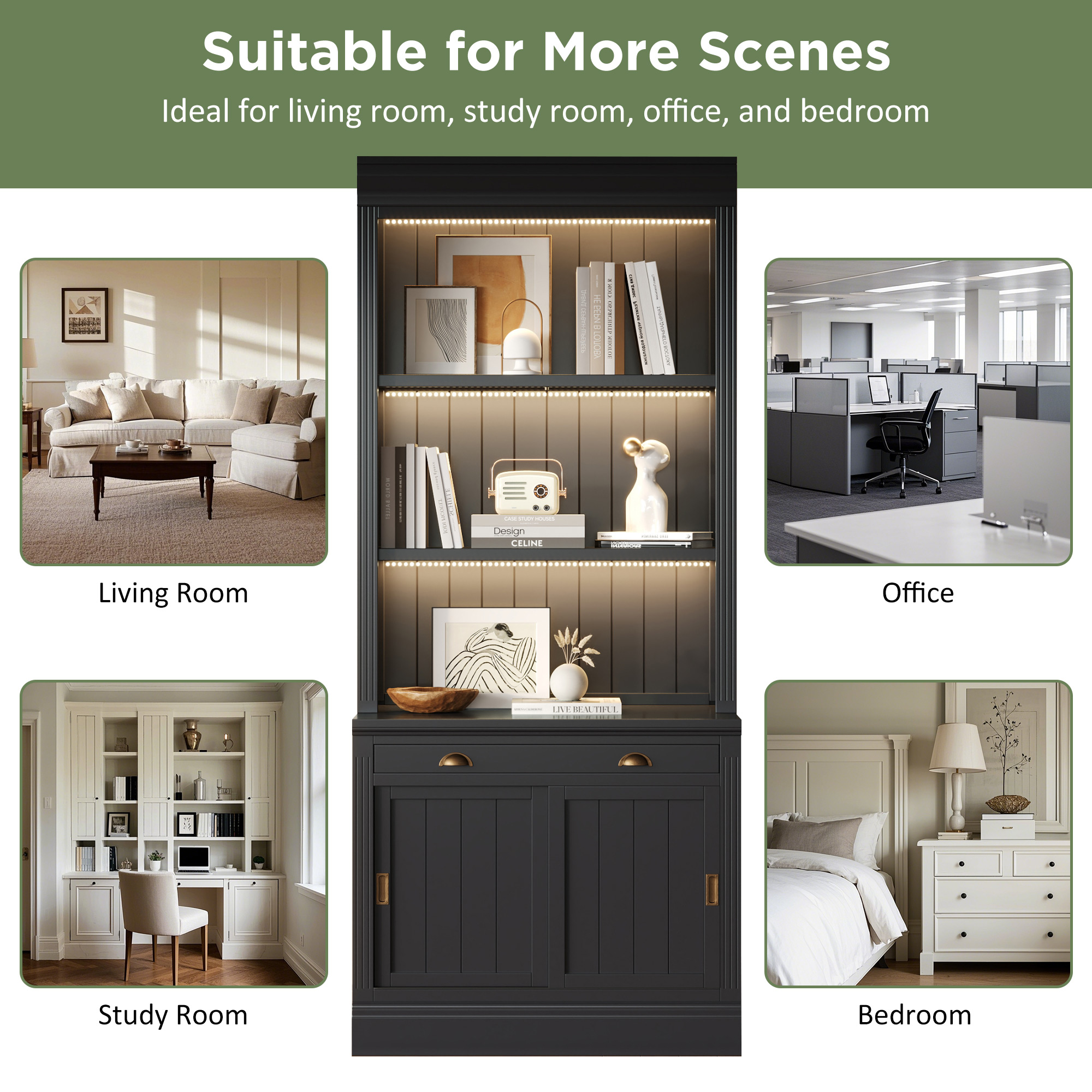 Bookshelf Suite With LED Lighting