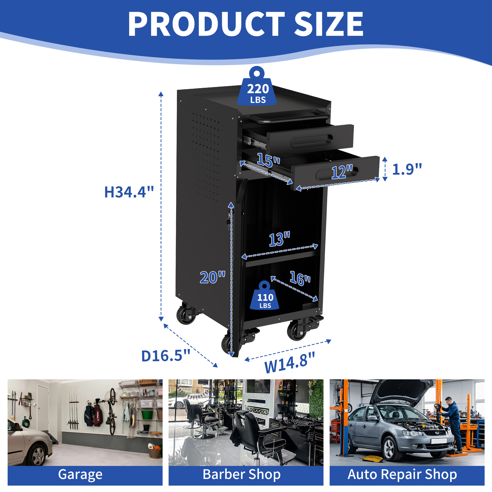 Narrow Rolling Tool Cabinet